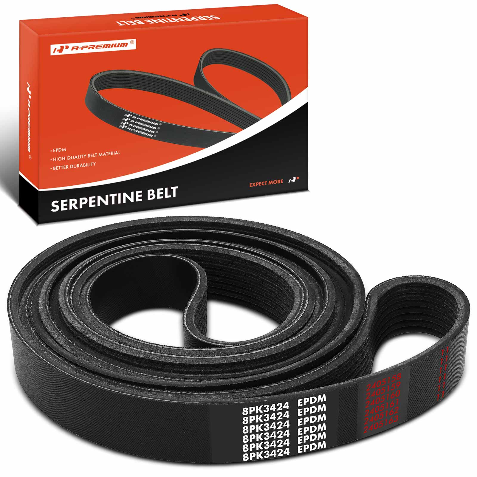 AM Serpentine Belt SKU PRMAPSBT307 OEM K081348 CC3Q6C301AA CC3Z8620A