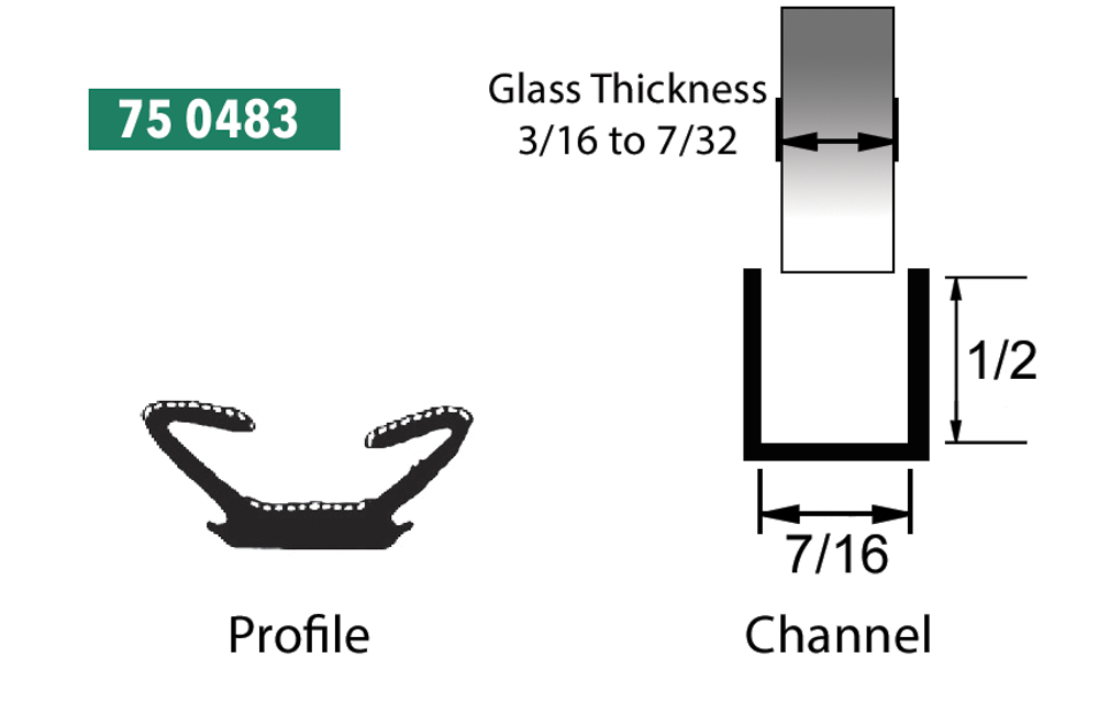 AM Glass Run Channel 8 foot single length piece SKU PRP750483