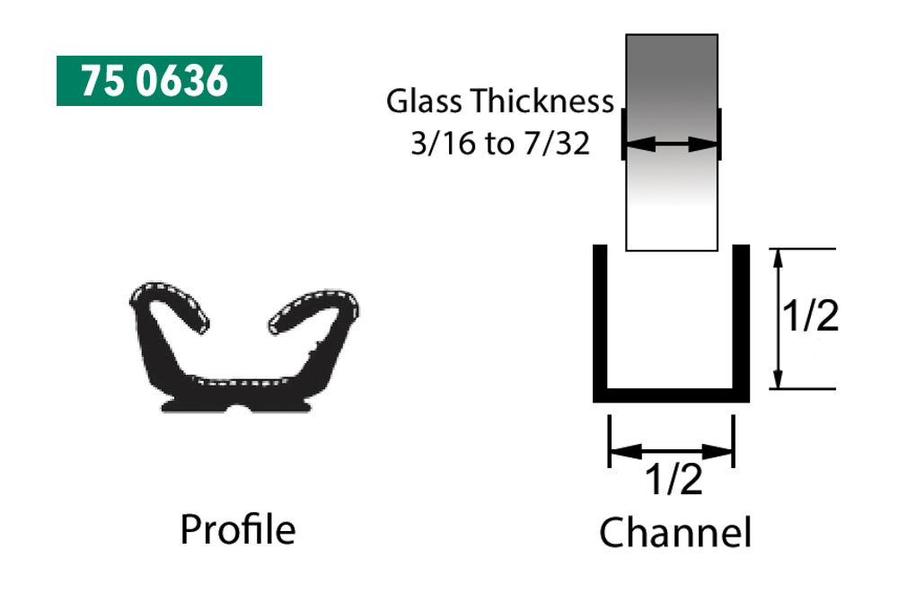 AM Glass Run Channel 8 foot single length piece SKU PRPA750636