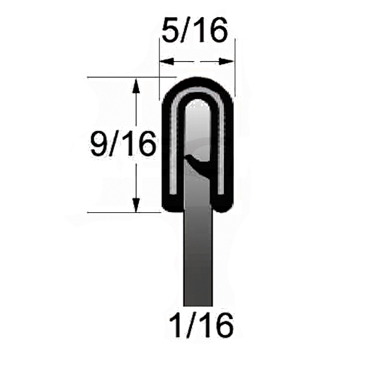 AM Universal Textured PVC covered wire core push on u channel SKU PRPUWS17225