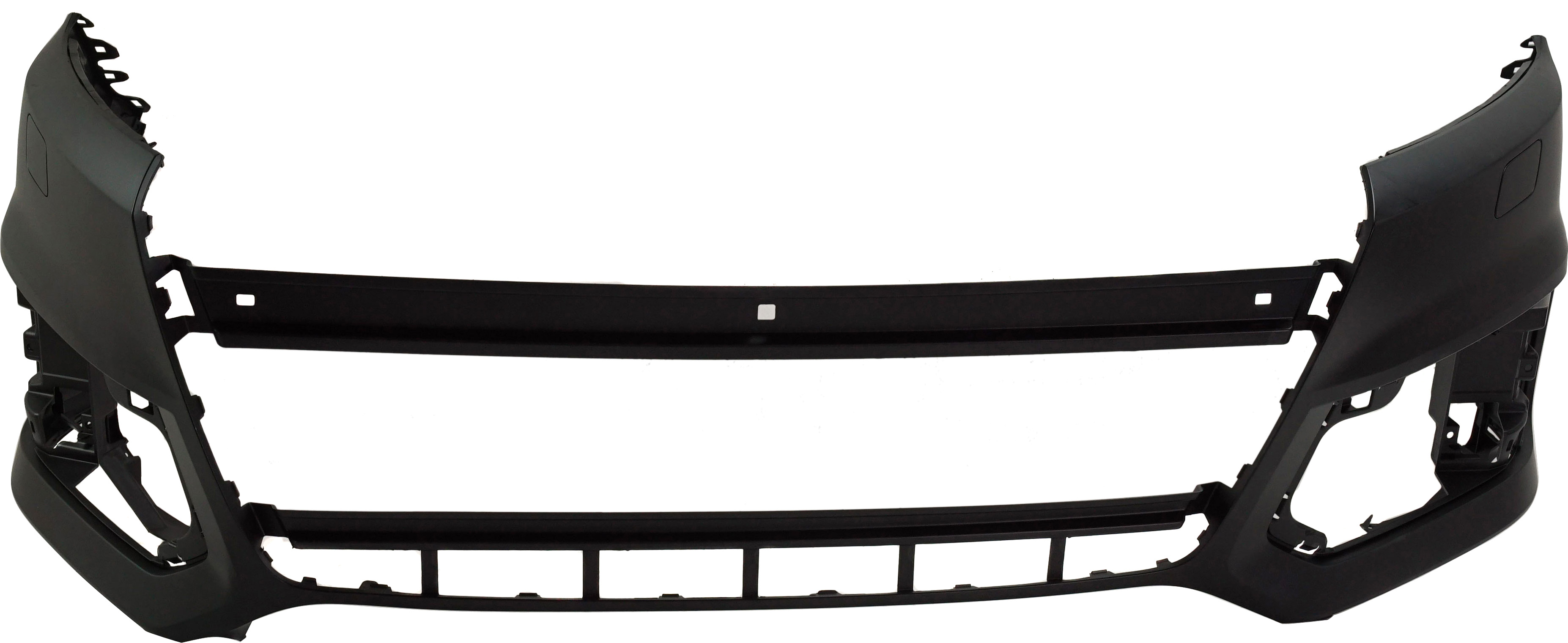 AM Q7-17-19 FRONT BUMPER COVER Primed w Headlight Washer Holes w o Parallel Park Assist Sensor Holes SKU RA01030010P Partslink AU1000278 OEM 4M0807065GGRU