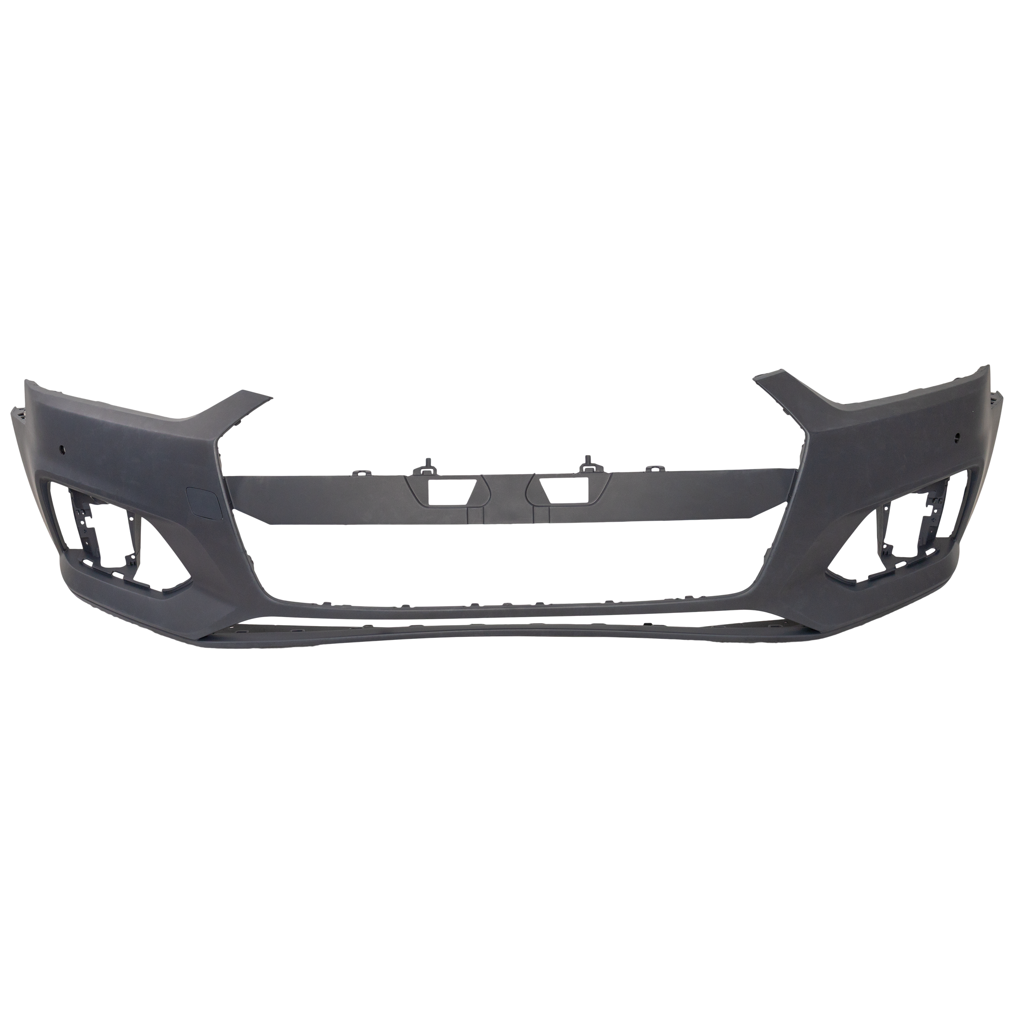 AM A5 QUATTRO A5 SPORTBACK 18-20 FRONT BUMPER COVER Primed w o Headlight Washer Holes w o Parallel Park Assist Sensor Holes Cpe w o Parking Aid Sensor Conv HB 18-19 w Parking Aid Sensor SKU RA01030017P Partslink AU1000280 OEM 8W6807065AGRU