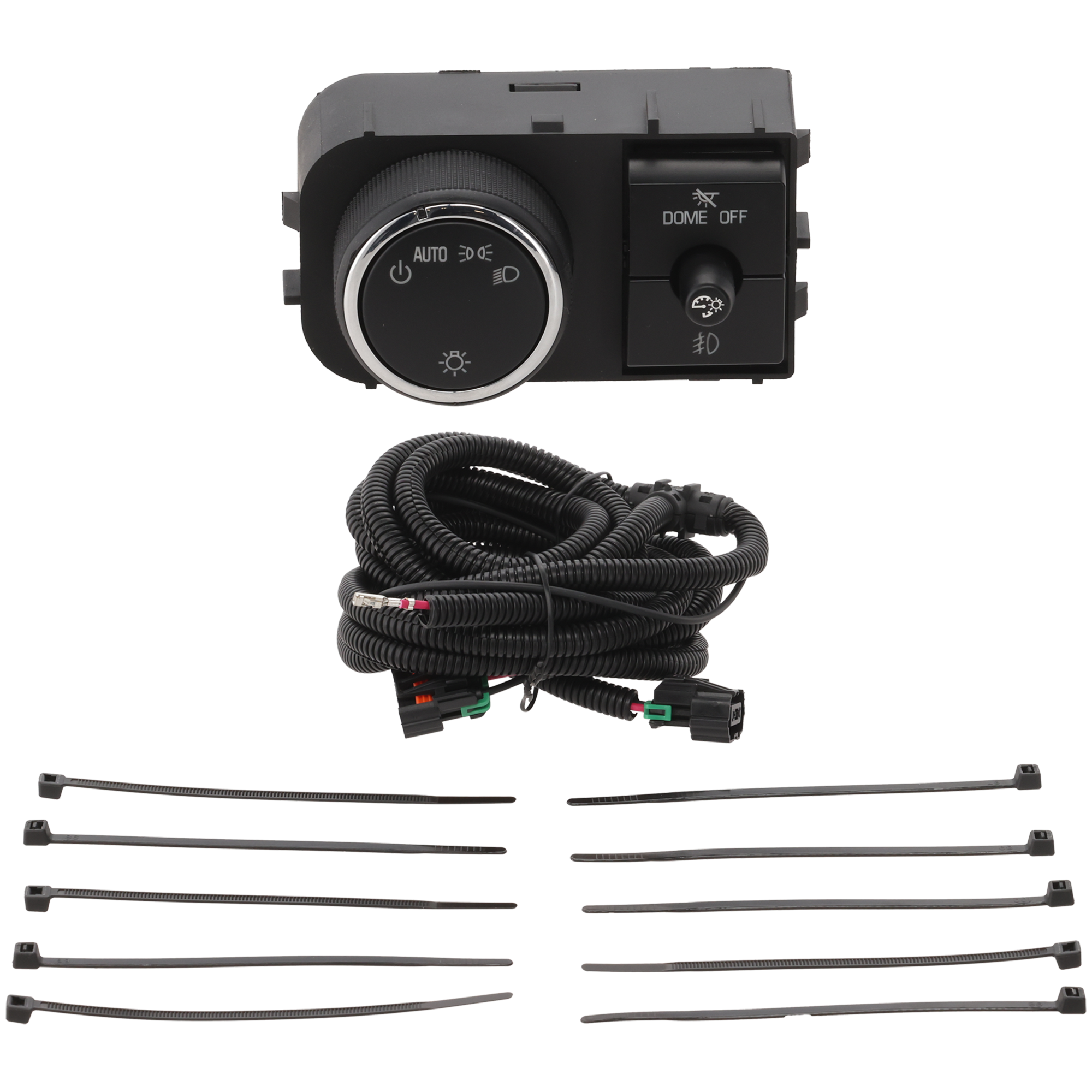 AM SILVERADO 2500-07-14 HEAD LAMP SWITCH w Fog Light Control 16 Male Pin Terminals Black Plastic SKU RA10890001 OEM 25858705-1696GXS2M73H1