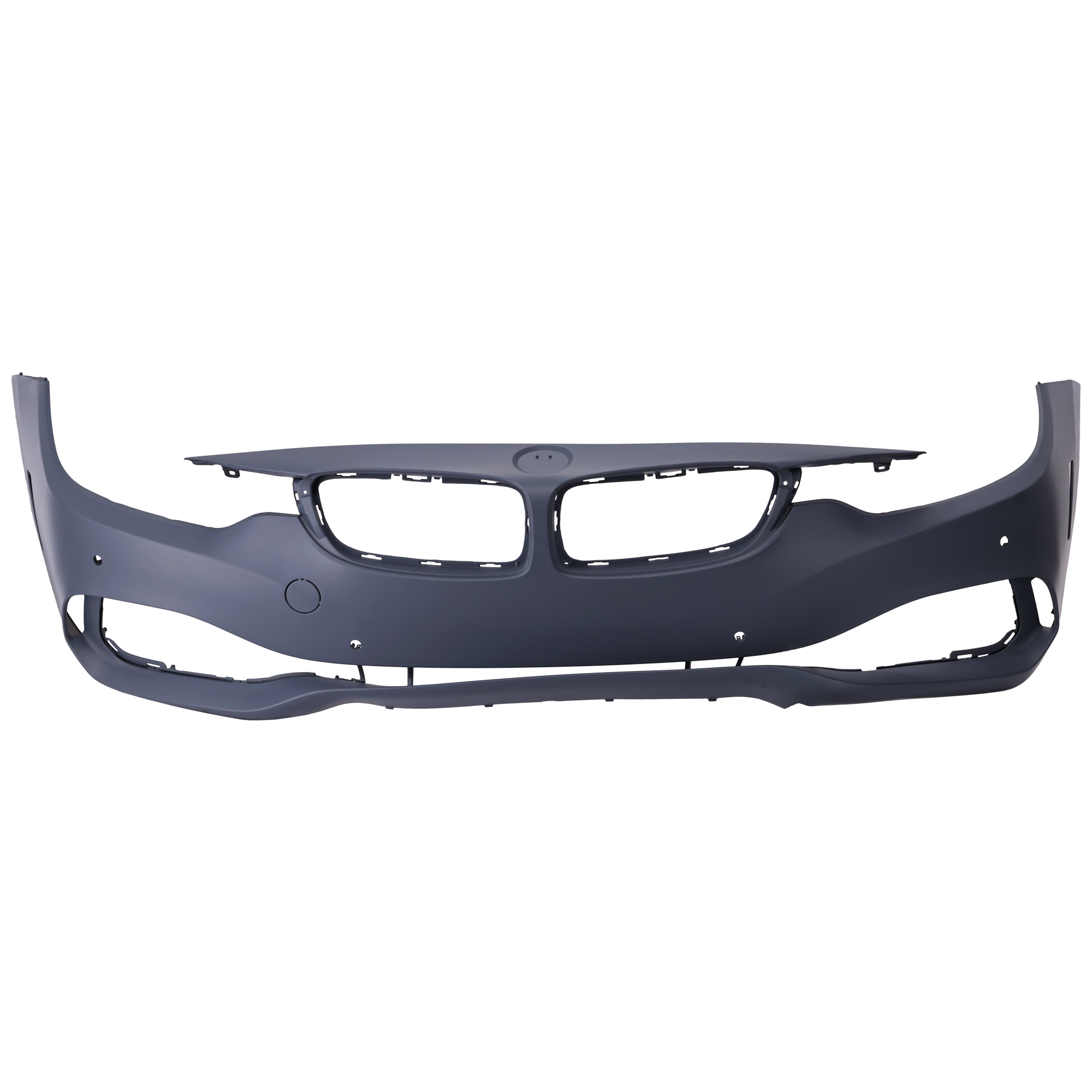 AM 4 SERIES 14-17 FRONT BUMPER COVER Prmd w o M Sport Pkg w o HLW IPAS and Cam Holes w PDC Snsr Holes Conv Cpe SKU RB01030008P Partslink BM1000382 OEM 51117363277
