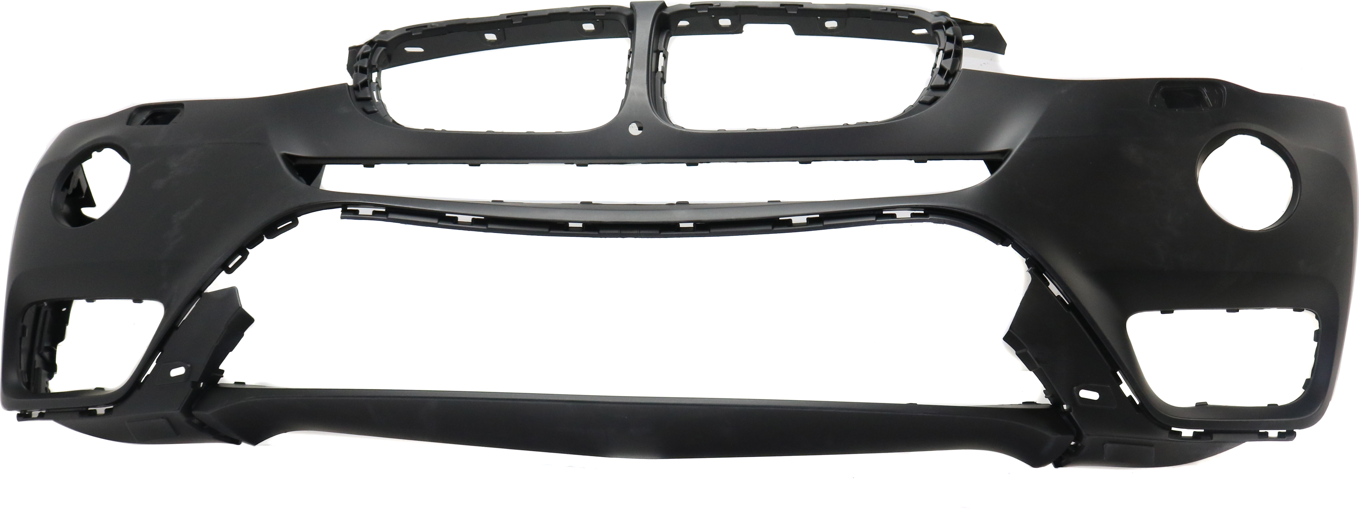 AM X3-15-17 FRONT BUMPER COVER Primed w o M Package w Fog Light Holes Surround View w o Park Assist Sensor Holes CAPA SKU RB01030032PQ Partslink BM1000352C OEM 51117389901