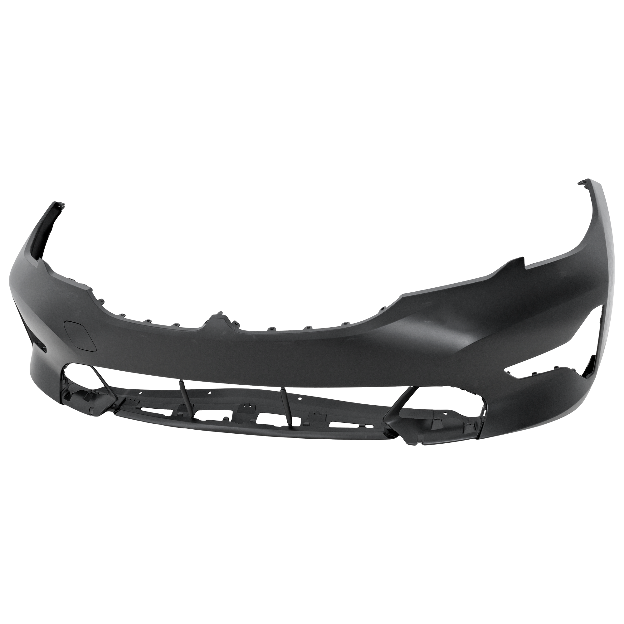AM 330I 19-22 FRONT BUMPER COVER Primed Sedan w o M Sport Pkg w o PDC Sensor and Park Assist Sensor Holes CAPA SKU RB01030097PQ Partslink BM1000518C OEM 51118496500
