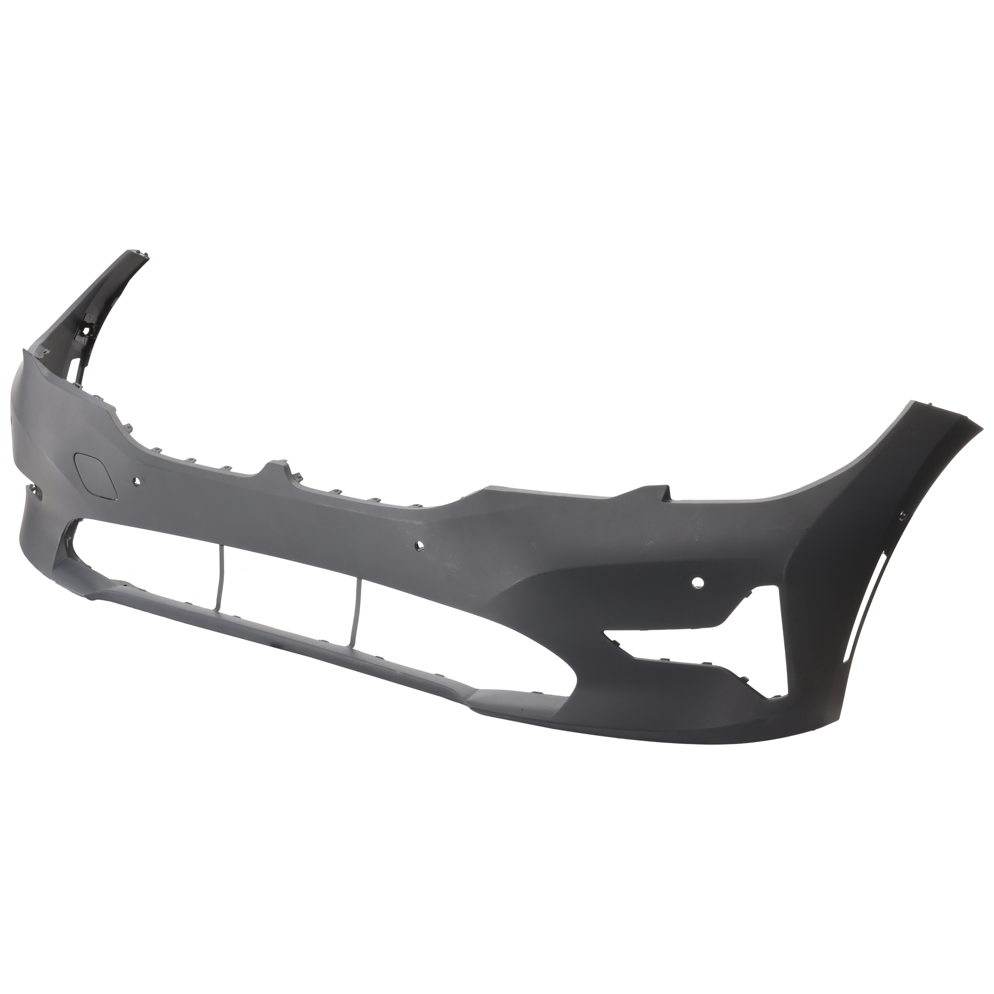 AM 330I 19-21 FRONT BUMPER COVER Primed Sedan w o M Sport Pkg w PDC Sensor Holes w Park Assist Sensor Holes SKU RB01030111P Partslink BM1000532 OEM 51118496499