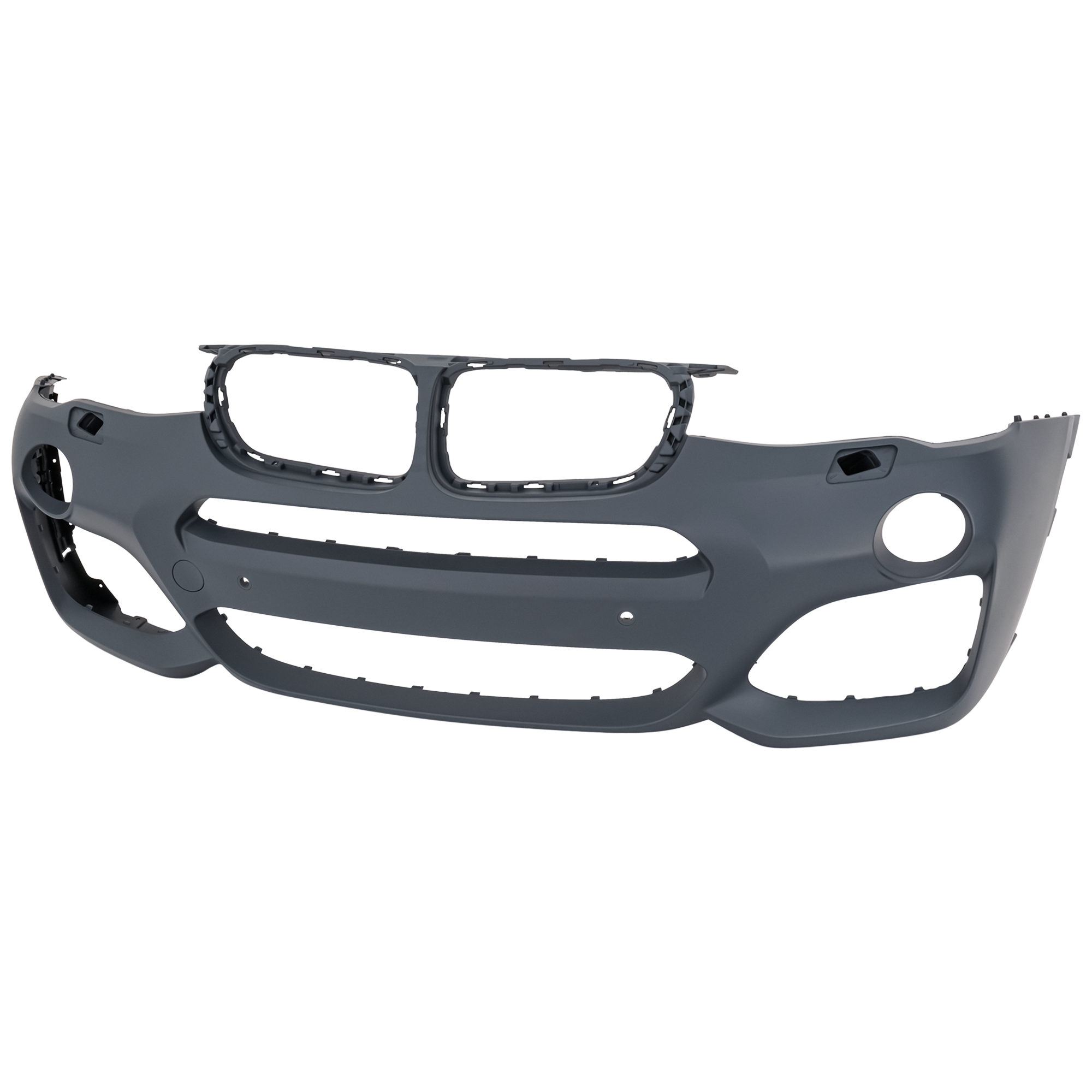 AM X3-15-17 X4-15-18 FRONT BUMPER COVER Primed w M Sport Pkg w Headlight Washer Holes Park Distance Control Sensor Holes and Parking Assist Sensor Holes SKU RB01030131P Partslink BM1000376 OEM 51118064119 PFM