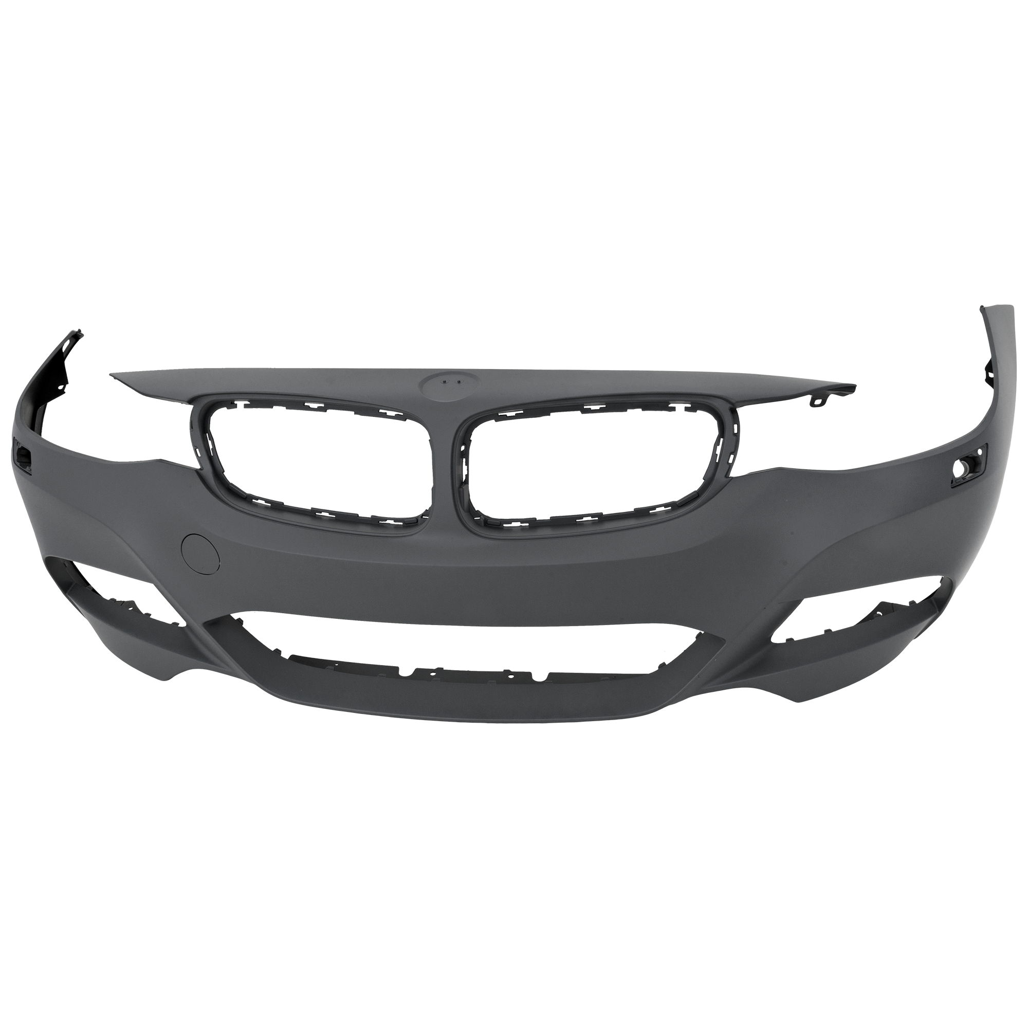 AM 3 SERIES GT 14-19 FRONT BUMPER COVER Primed w M Sport Pkg w HLW Holes w o Park Assist Sensor PDC Sensor and Camera Holes SKU RB01030138P Partslink BM1000416 OEM 51118061644