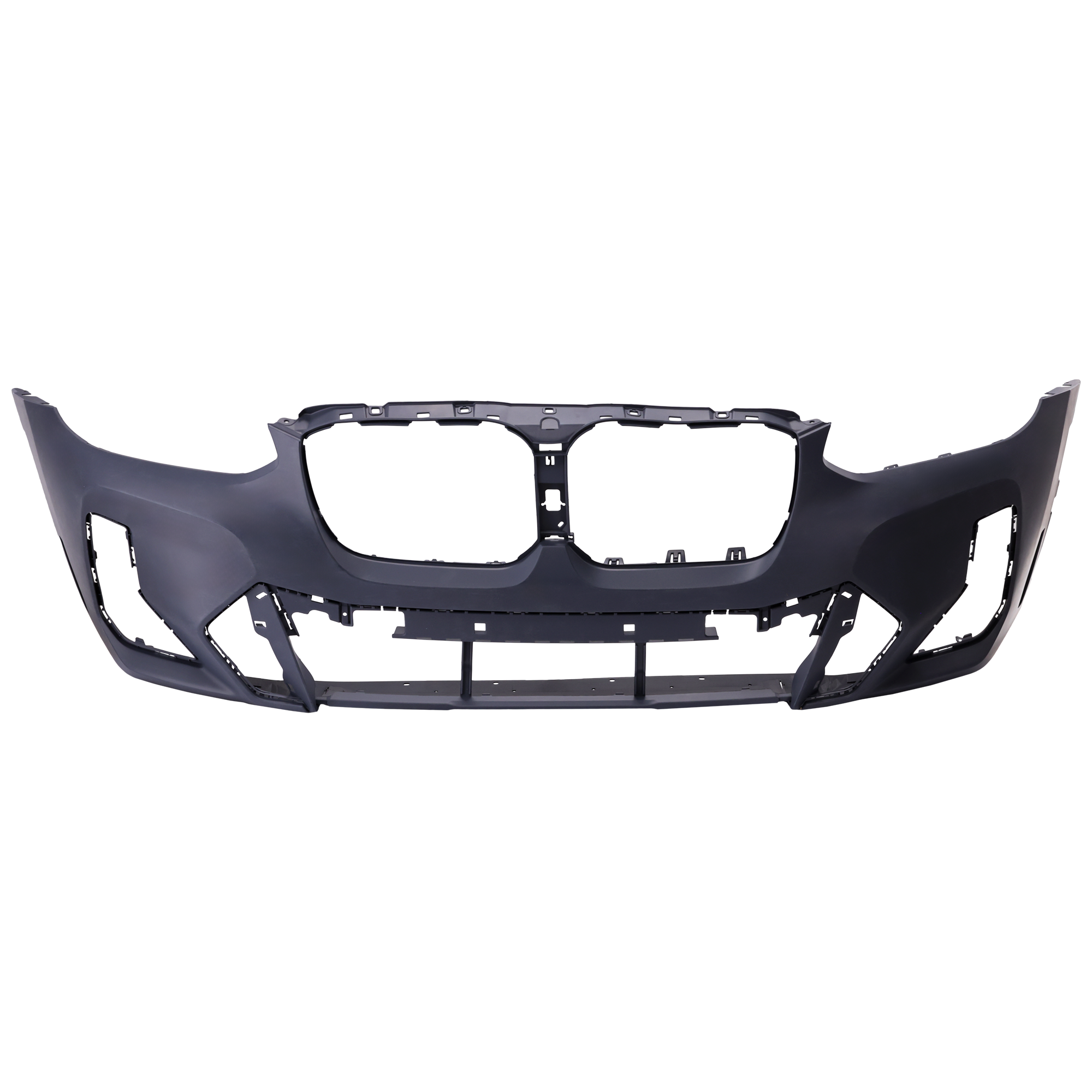 AM X3 X4-22-24 FRONT BUMPER COVER Primed 30i w M Sport Pkg M40i Models w o Parking Aid Sensor Holes SKU RB01030156P Partslink BM1000558 OEM 51115A45E19
