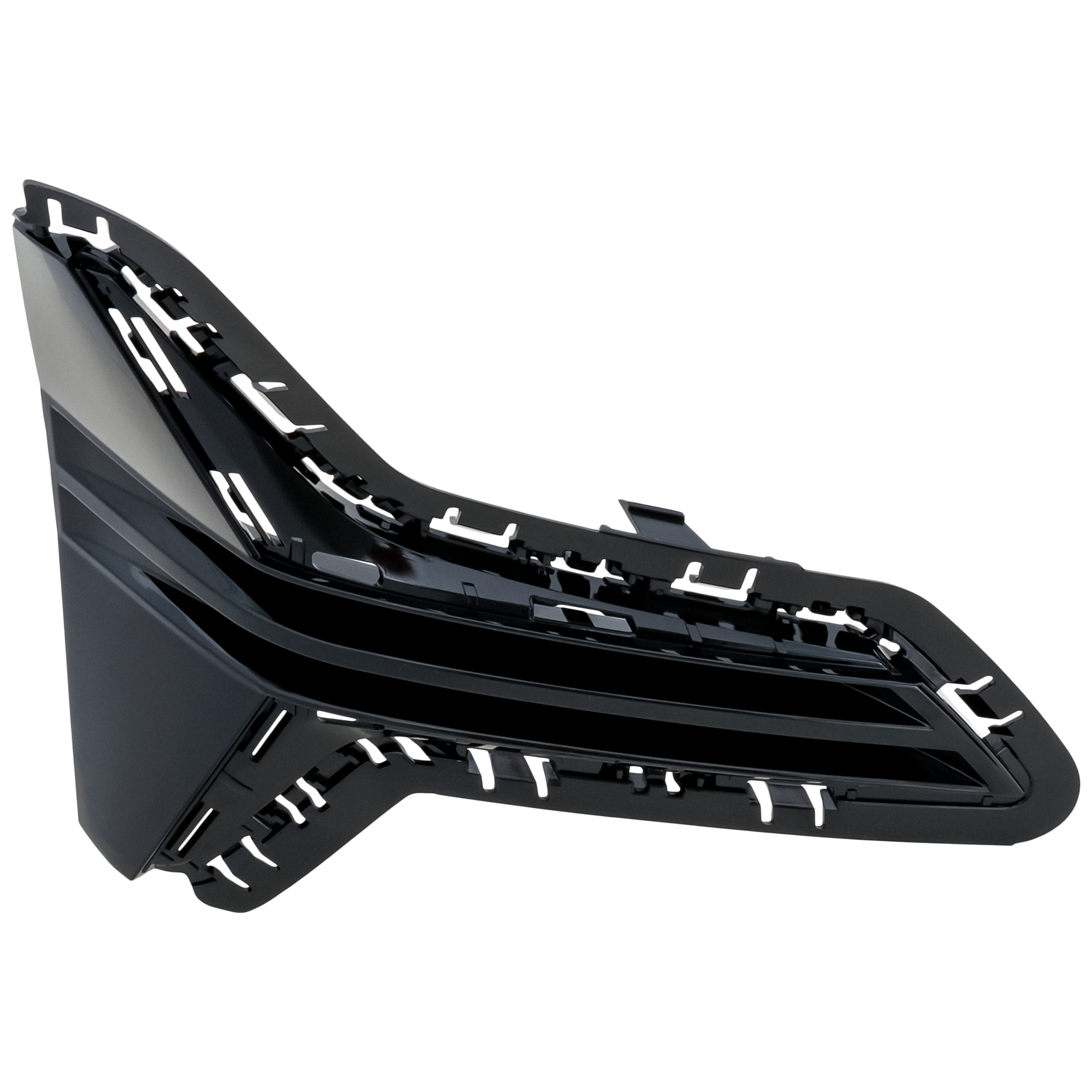 AM 330I 19-22-330e 21-22 FRONT BUMPER GRILLE LH Black Luxury Line Without M Sport Package w o Fog Light Holes Sedan SKU RB01530074 Partslink BM1038230 OEM 51117464205