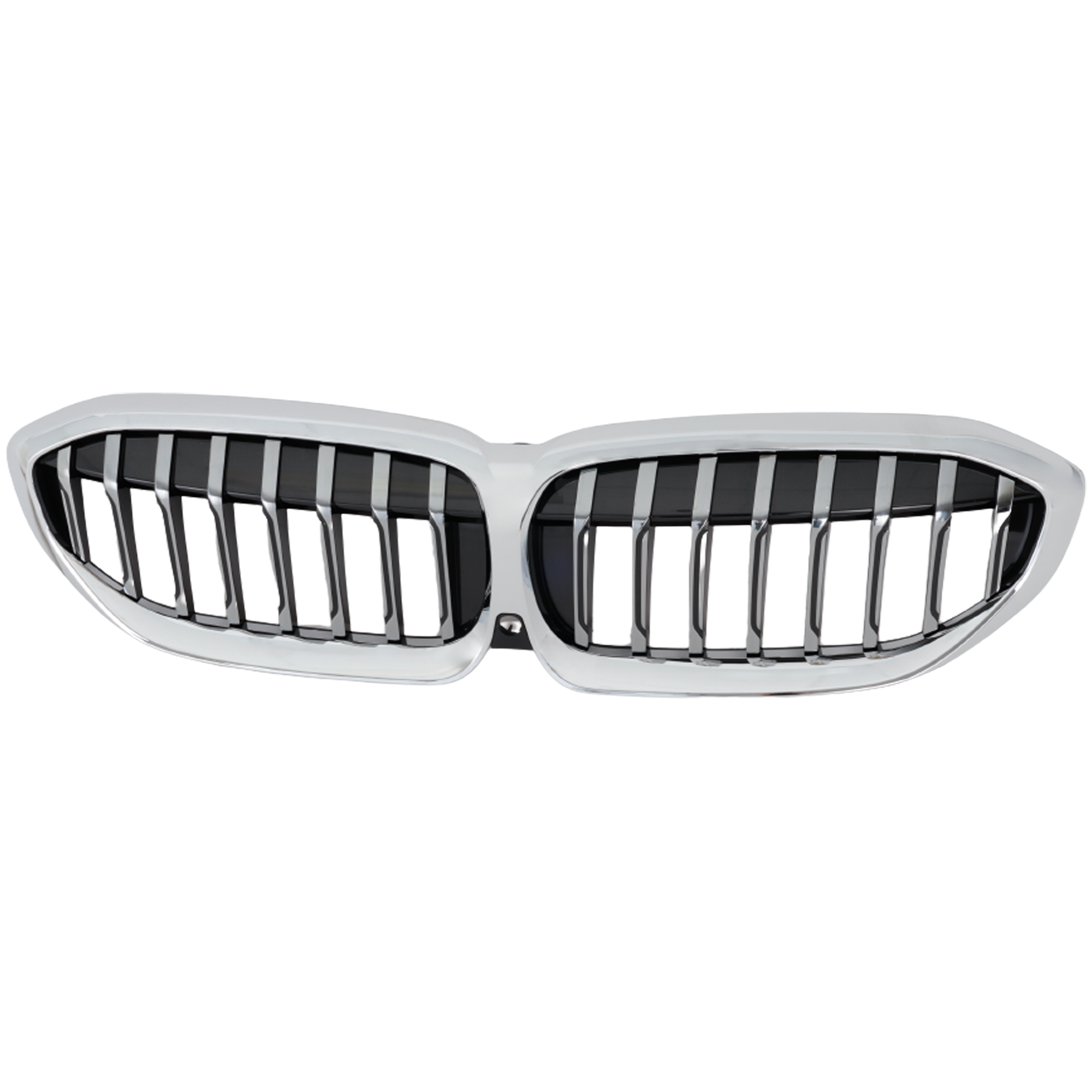 AM 330I 19-22 GRILLE Chrome Shell and Insert Luxury Line Sedan w Camera Hole SKU RB07010037 Partslink BM1200303 OEM 51137457041