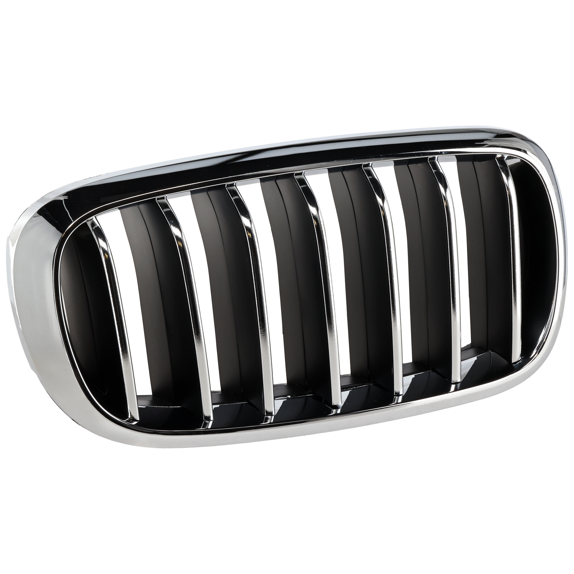AM X5-14-18 GRILLE RH Chrome Shell with Textured Black Insert L:uxury Line Excludes M Model SKU RB07010049 Partslink BM1200269 OEM 51137316062