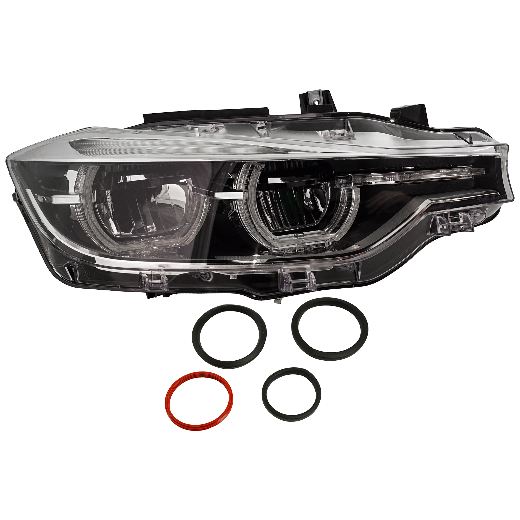 AM 3 SERIES 16-19 HEAD LAMP RH Assembly LED w o Adaptive Headlights Standard Luxury Line Model Sedan 16-18 Wagon SKU RB10010021 Partslink BM2503187 OEM 63117419630-633117419630
