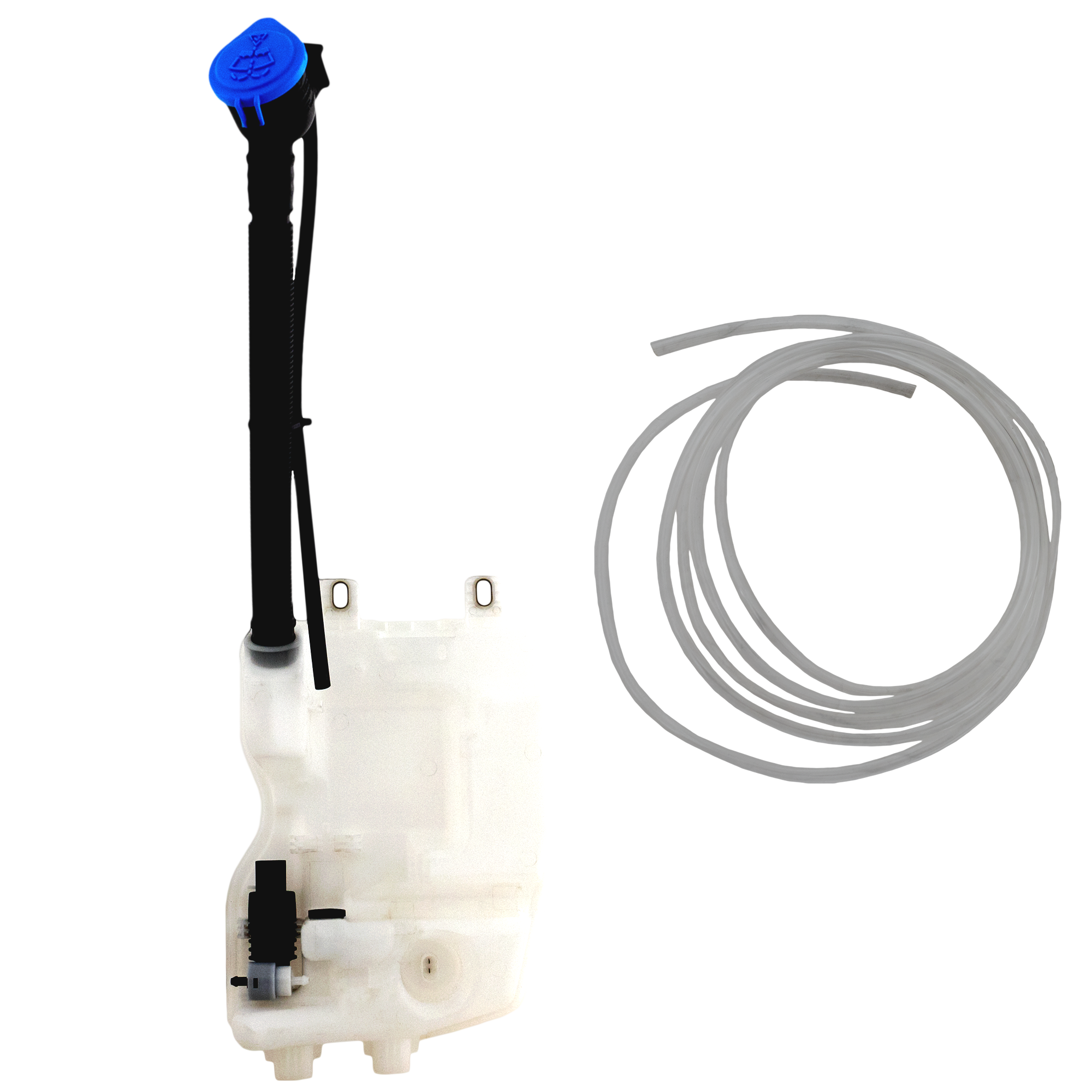 AM X1-16-22 X2-18-23 WASHER RESERVOIR Assembly w Pump Cap and Sensor w o Headlight Washer Holes 44 cm. height SKU RB37050006 Partslink BM1288116 OEM 61667403904 PFM