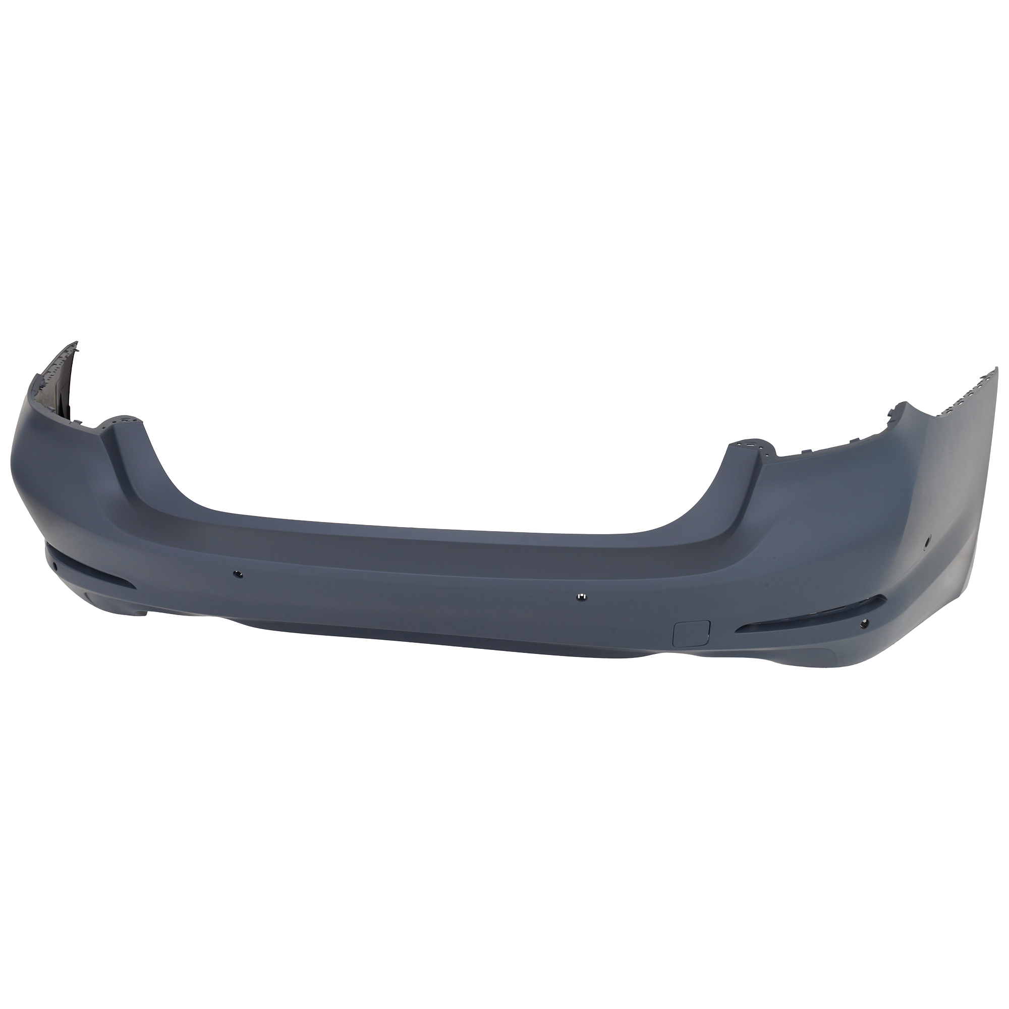 AM 5 SERIES 17-20 REAR BUMPER COVER Primed Exc 540i Model Sedan w o M Pkg w o Luxury Pkg w PDC Sensor and Park Assist Sensor Holes CAPA SKU RB76010079PQ Partslink BM1100374C OEM 51127475595