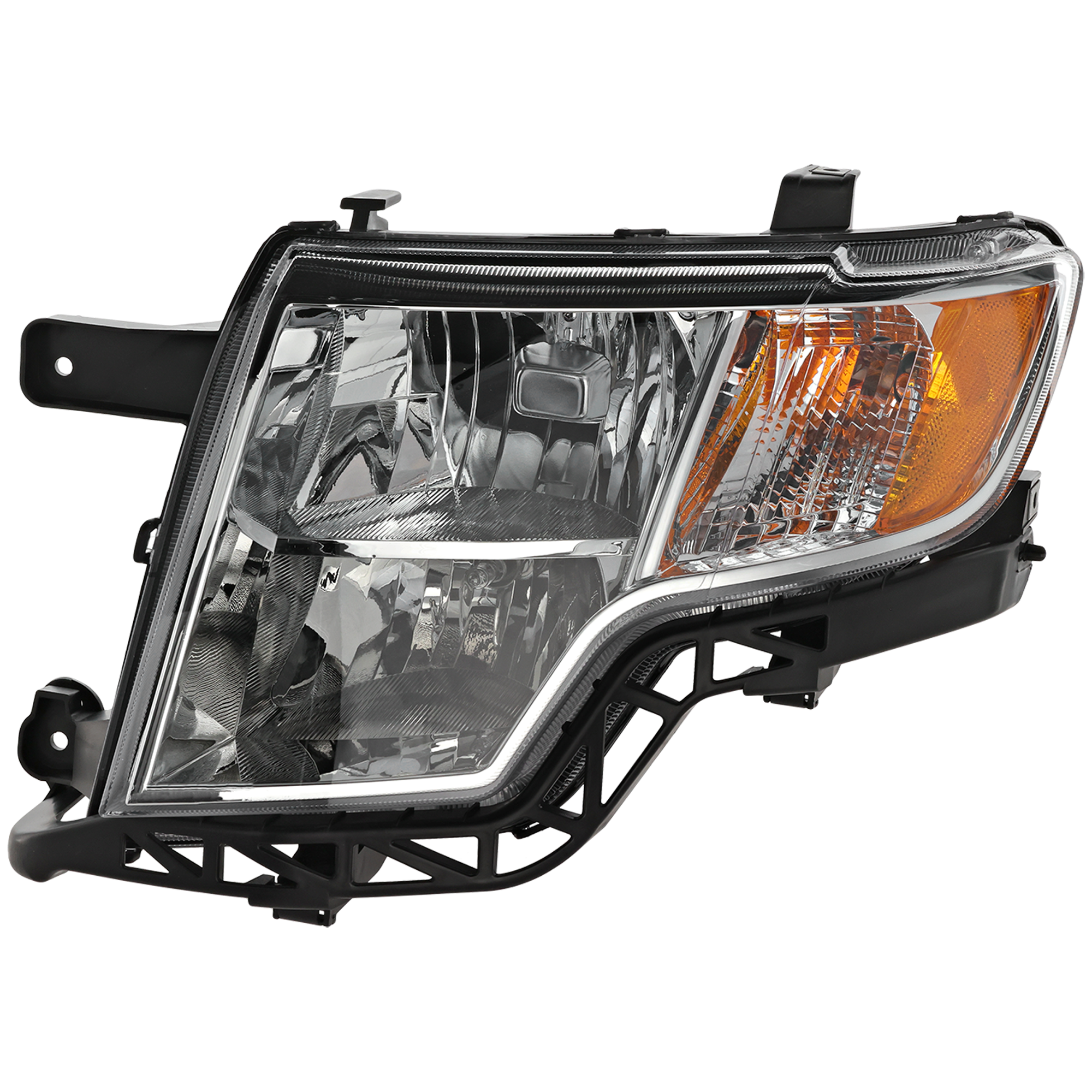 AM EDGE 07-10 HEAD LAMP LH Assembly Halogen Chrome Interior Exc. Sport Model SKU RBF100102 Partslink FO2502228 OEM 7T4Z13008B