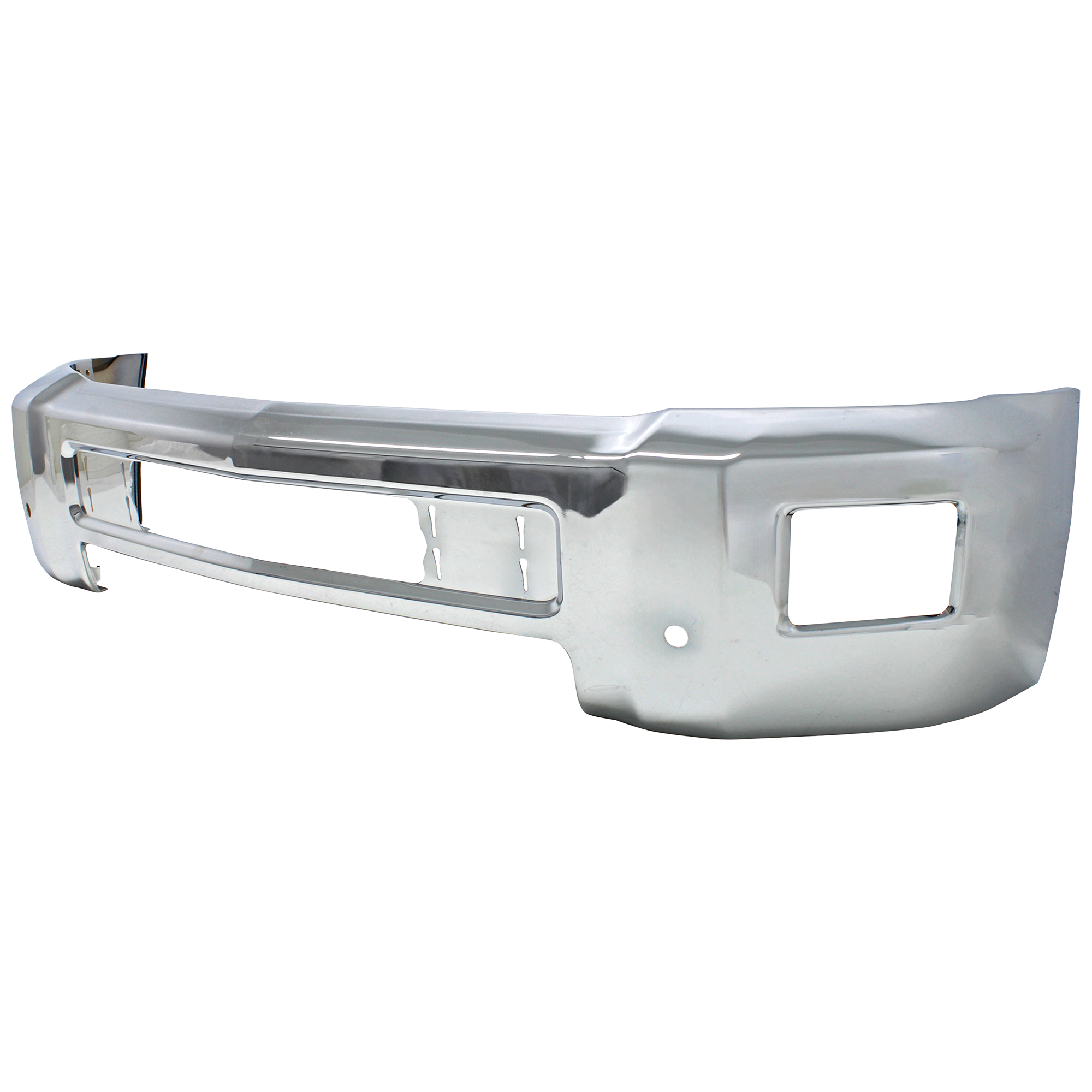 AM SILVERADO 2500 HD 3500 HD 15-19 FRONT BUMPER Chrome w Fog Light Holes w o Parking Aid Sensor Holes SKU RC01010004 Partslink GM1002849 OEM 23229368