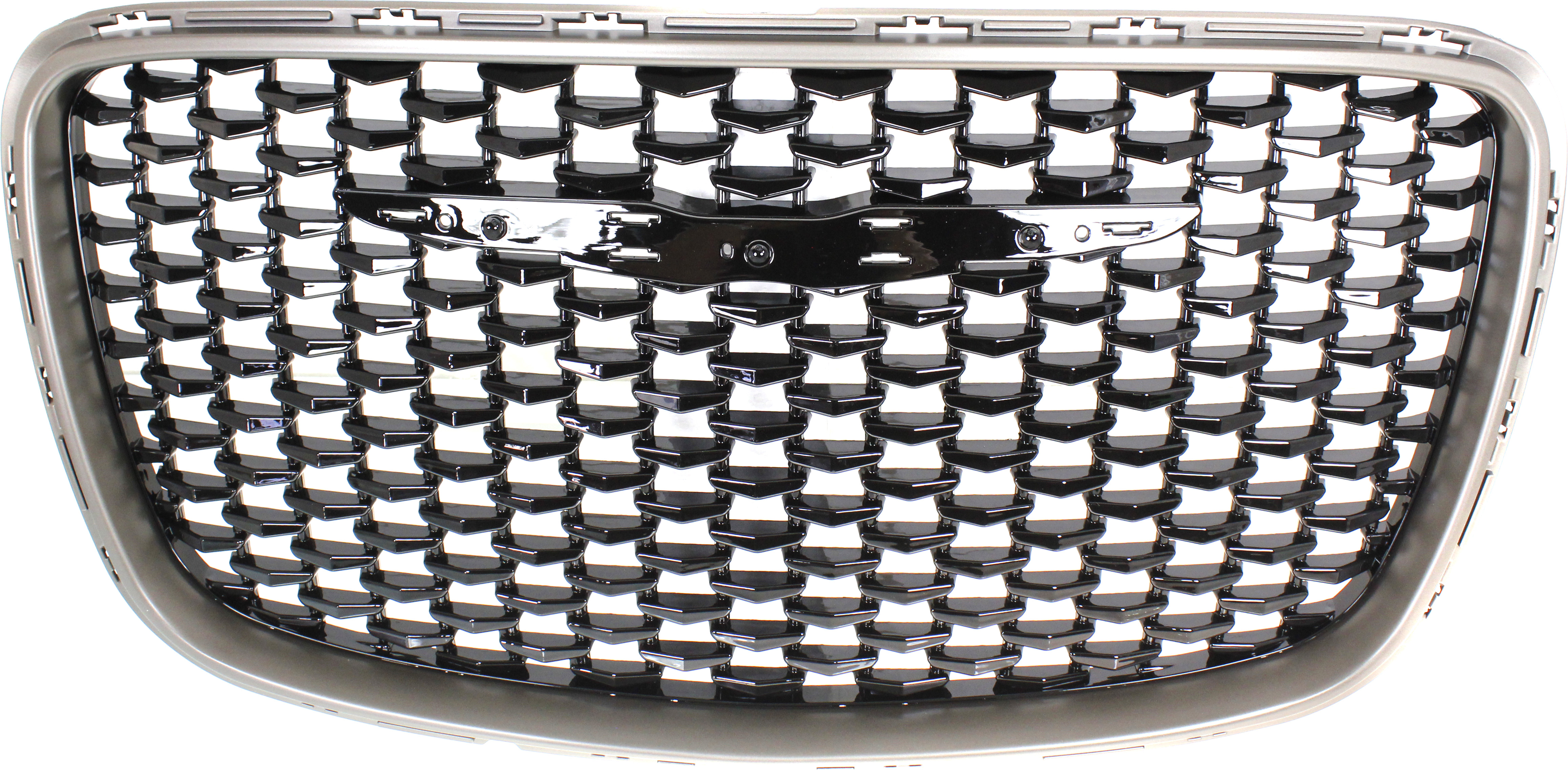 AM CHRYSLER 300-15-21 GRILLE Alloy Silver Gray Shell w Gloss Black Insert SKU RC07010001 Partslink CH1200397 OEM 6DF46DX8AB