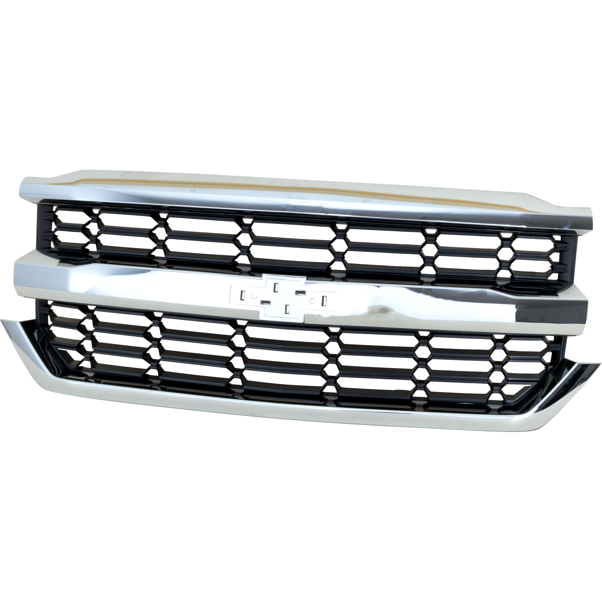 AM SILVERADO 1500-16-18 SILVERADO 1500 LD 19-19 GRILLE Textured Dark Gray Shell and Insert w Chrome Molding High Country 16-18 LT 16-19 w o Z71 Pkg. SKU RC07010031 Partslink GM1200753 GM1200759 OEM 84374378-84056776