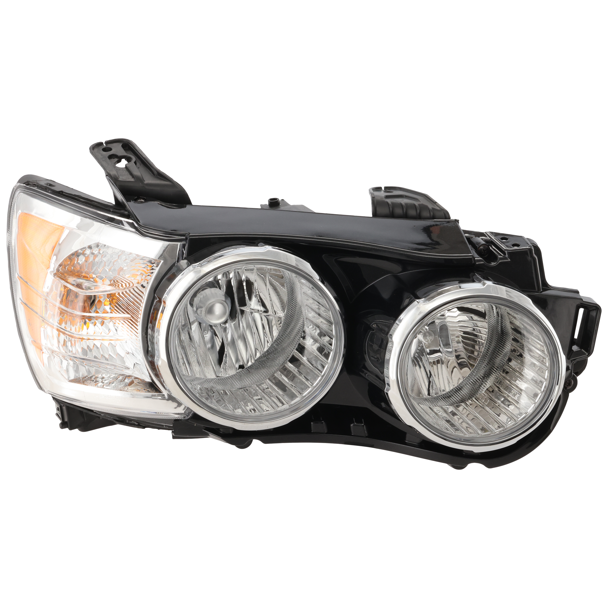 AM SONIC 12-16 HEAD LAMP RH Assembly Halogen Black Interior w Chrome Bezel Hatchback Sedan LTZ w o Dusk Package SKU RC10010019 Partslink GM2503359 OEM 96830972-42390434