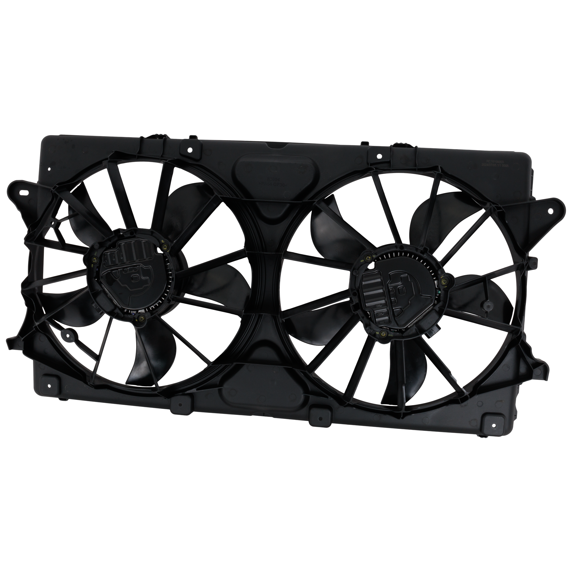 AM SILVERADO SIERRA 1500-19-24 RADIATOR AND A C CONDENSER FAN ASSEMBLY Dual Fan 4.3L 5.3L 6.2L Eng. Regular Extended Cab w o Max Tow Package SKU RC16100003 Partslink GM3115349 OEM 86777556 PFM