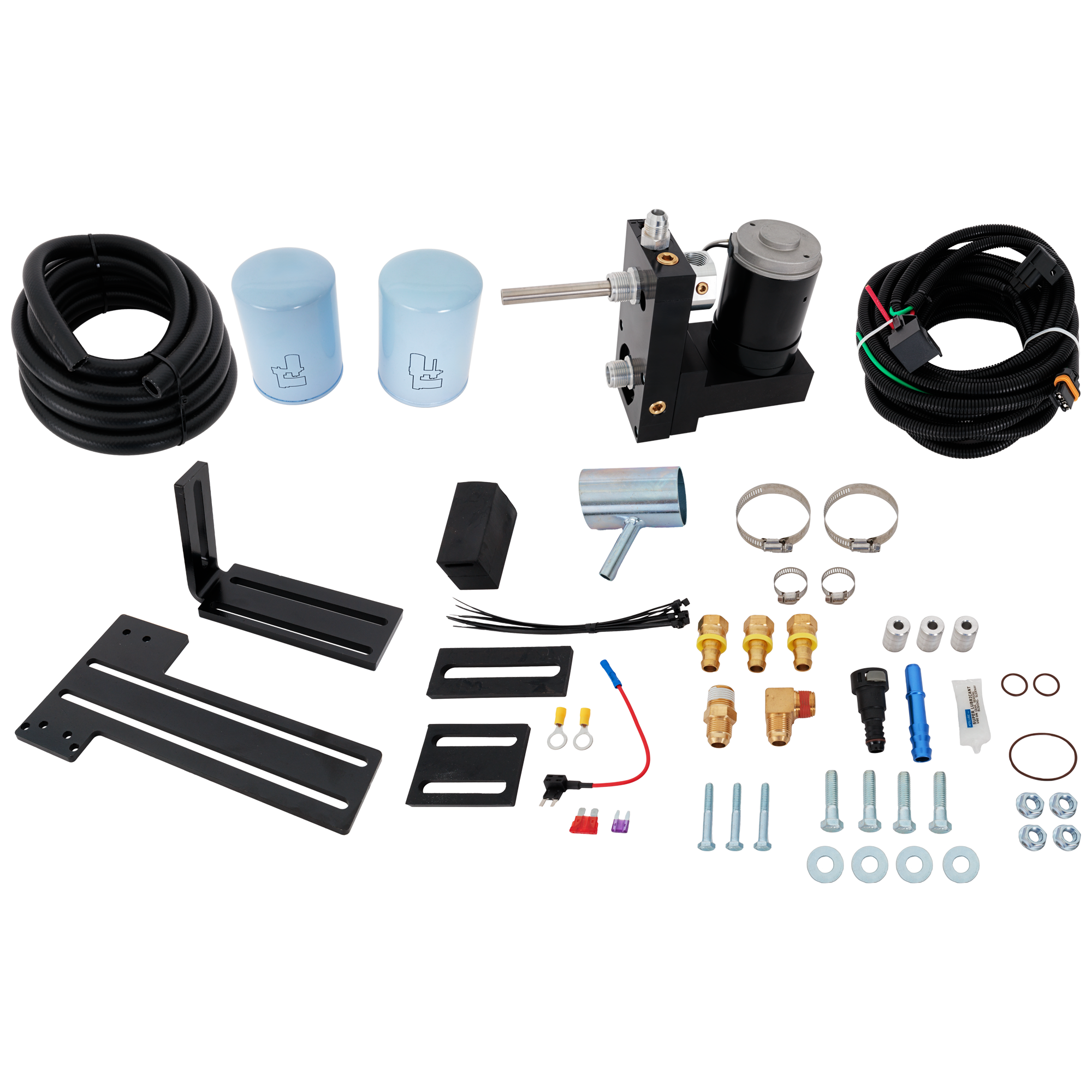 AM SILVERADO 2500 HD 01-10 SILVERADO 3500-01-06 DIESEL FUEL LIFT PUMP SYSTEM w Wiring Harness Fuel Line Fuel Pump Install. Hardware Fuel Pressure Reg. and Mounting Bracket 100 gph 380lph flow rate SKU RC32380001 OEM TSC10100G A4SPBC085