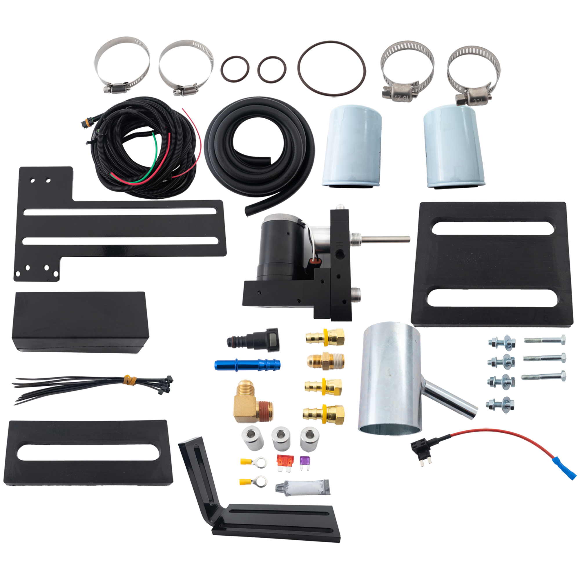 AM SILVERADO 2500 HD 01-10 SILVERADO 3500-01-06 DIESEL FUEL LIFT PUMP SYSTEM w Wiring Harness Fuel Line Fuel Pump Install. Hardware Fuel Pressure Reg. and Mounting Bracket 165 gph 625lph flow rate SKU RC32380006 OEM TSC10165G A6SABC409