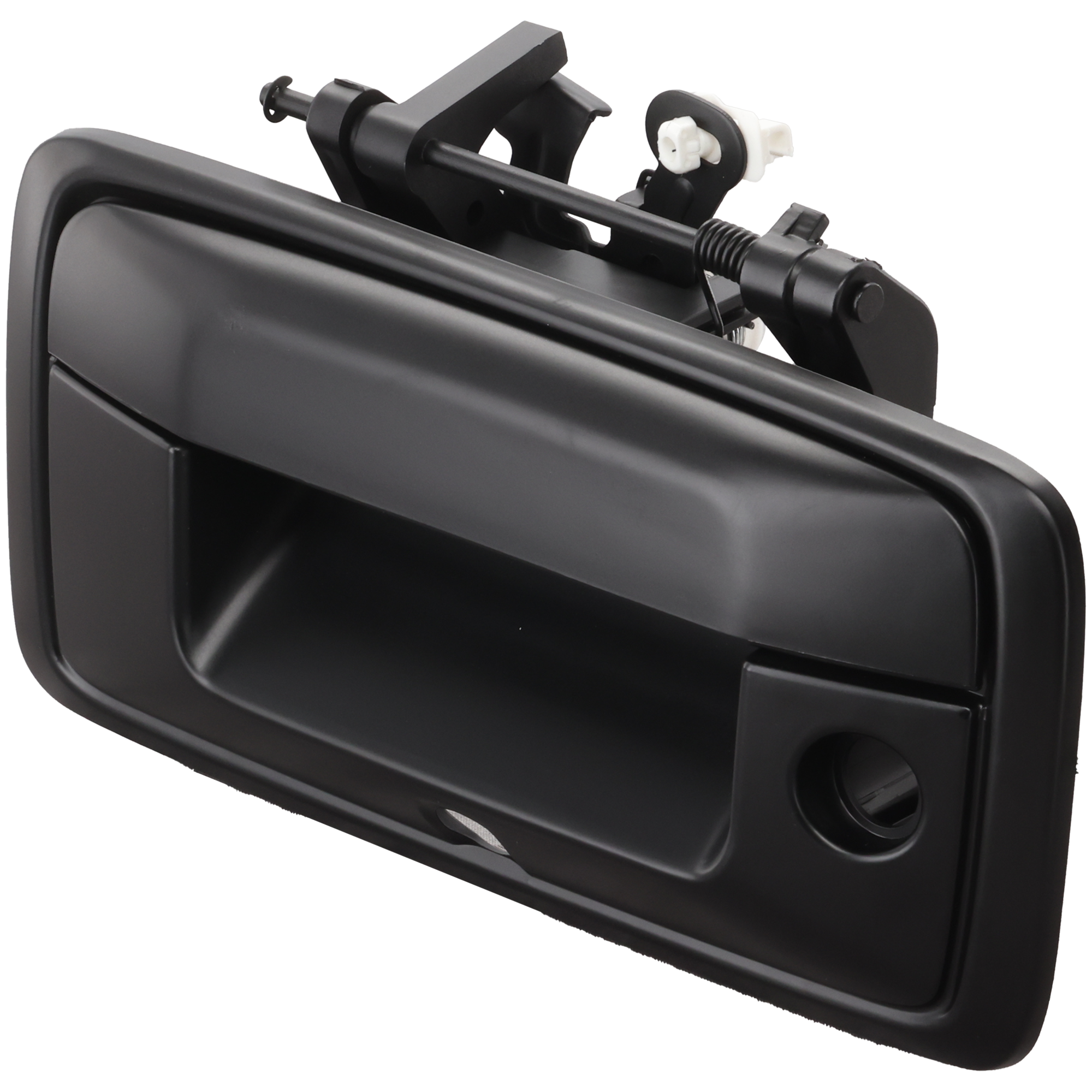 AM SILVERADO SIERRA 1500-16-18-2500 HD 3500 HD 16-18 TAILGATE HANDLE Outside Prmd Blk w Keyhole and Cam Hole All Cab Types SKU RC58070006 OEM 84016231