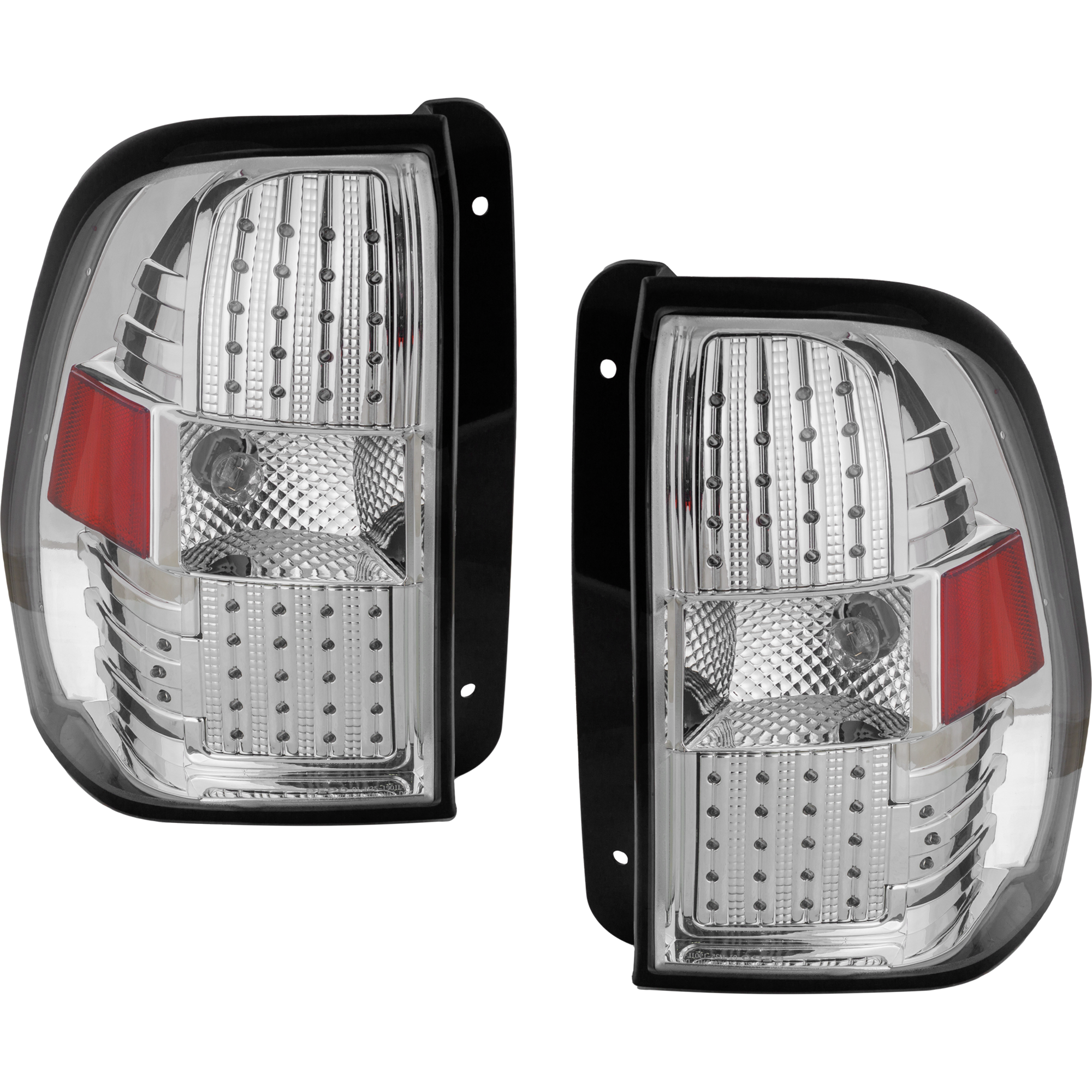AM TRAILBLAZER 02-09 TAIL LAMP RH AND LH Assembly LED Chrome 2 Piece SKU RC73010051 Partslink GM2811195 OEM Performance