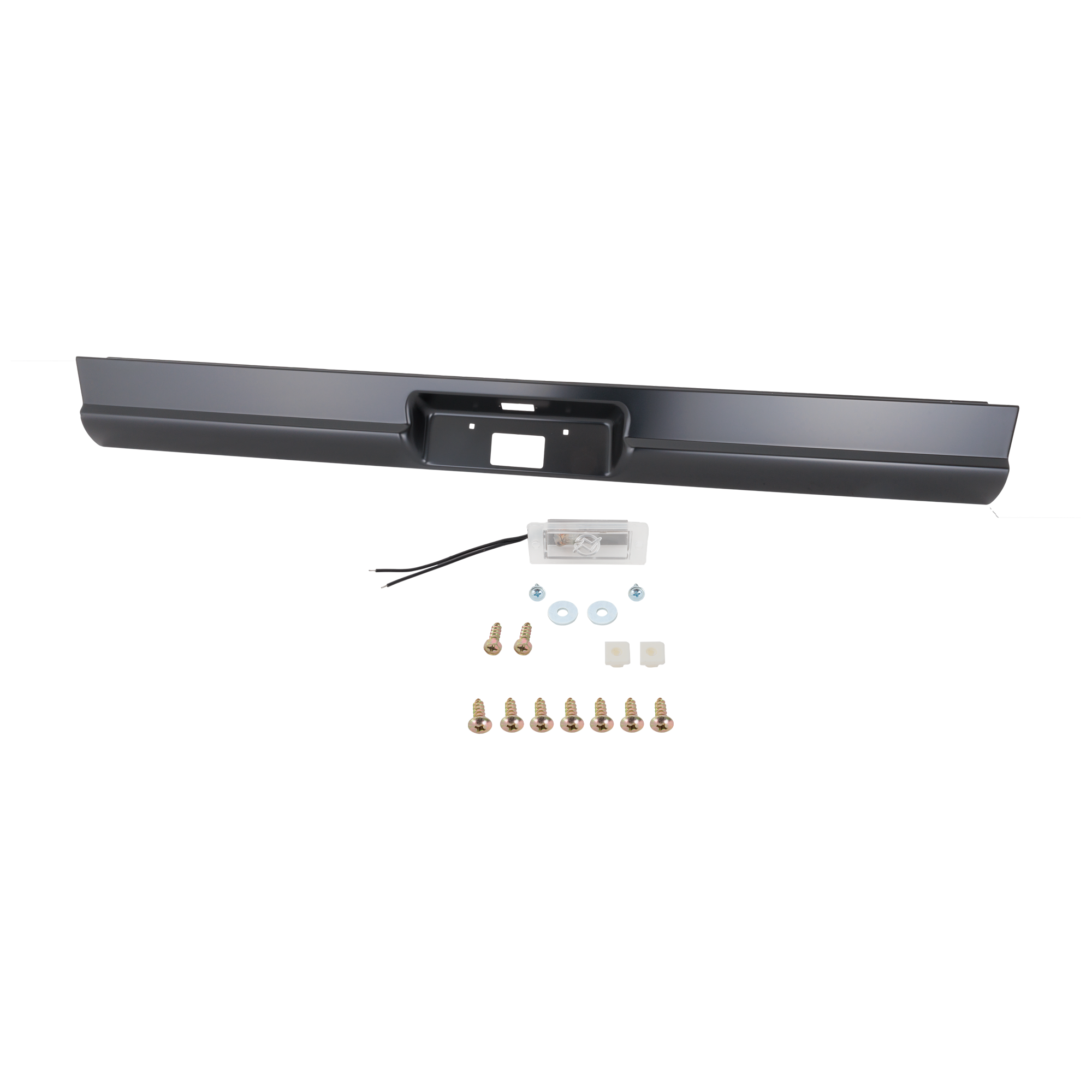 AM C10-67-72 REAR ROLL PAN Fleetside w License Part and Light Kit SKU RC82550001