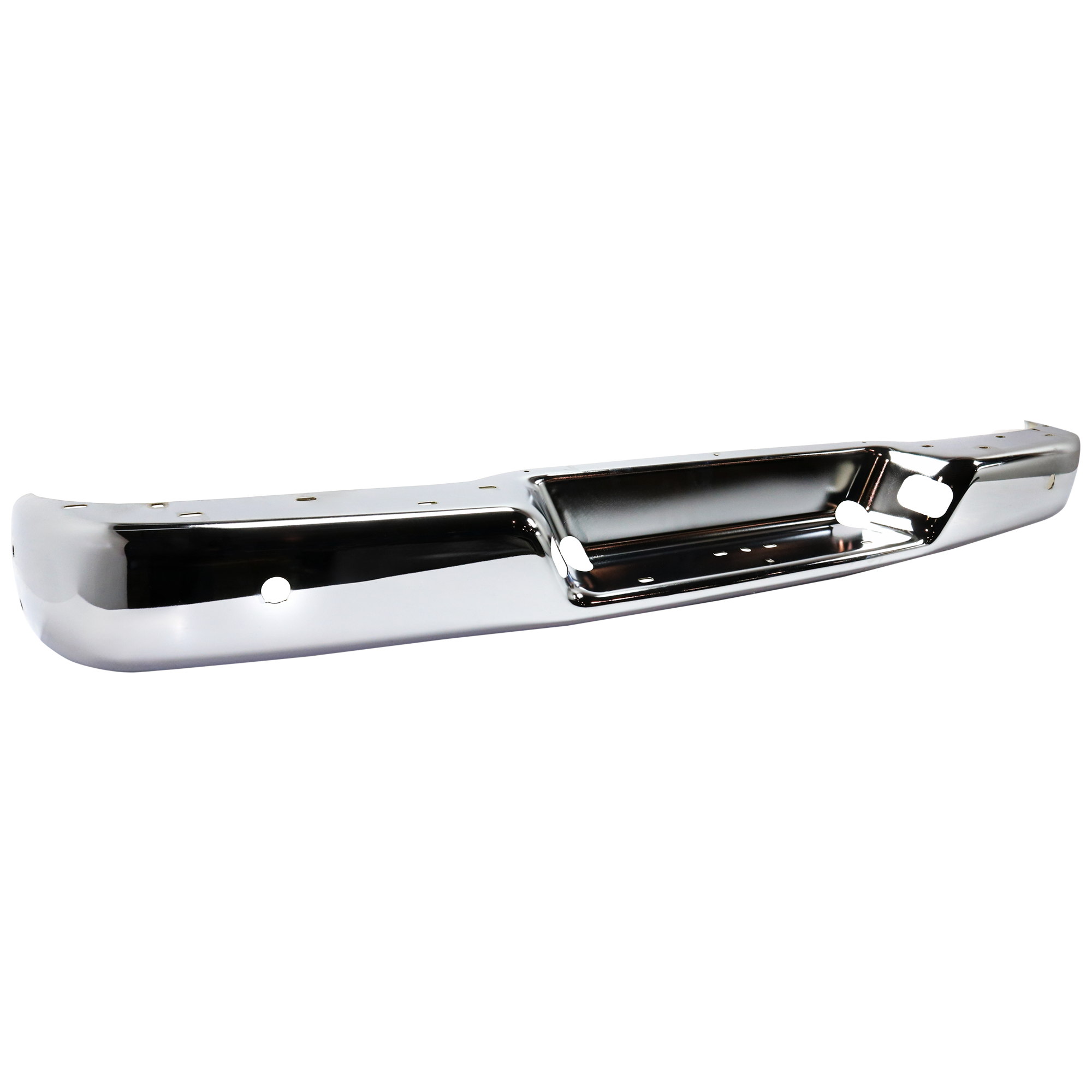 AM EXPRESS SAVANA 13-23 STEP BUMPER FACE BAR ONLY w o Pad w Pad Provision w o Mounting Bracket Chrome w Object Sensor Holes 18-21 w o Blind Spot Sensor Holes CAPA SKU RC82560002Q Partslink GM1102560C OEM 84376068-22800345