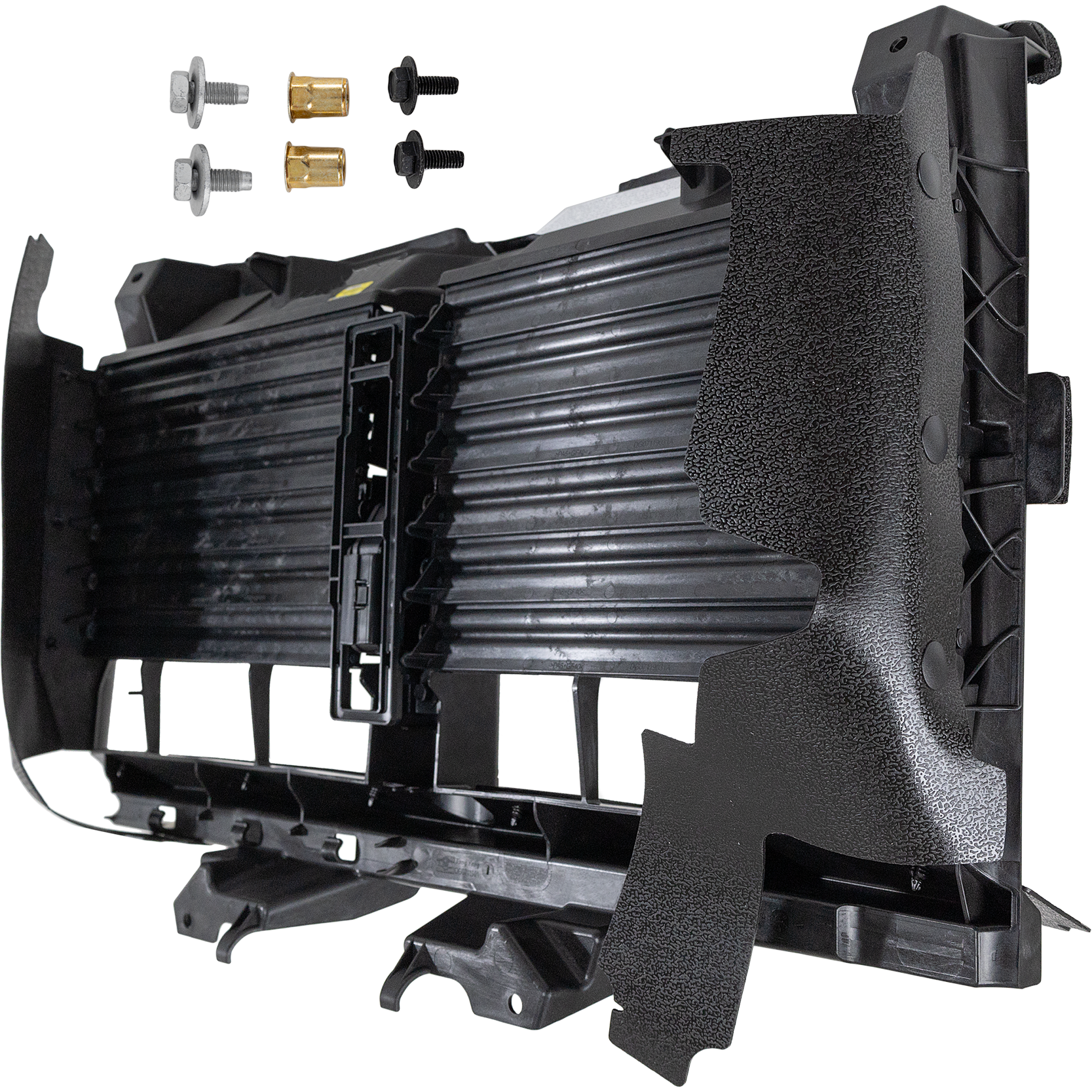 AM RAM 1500-13-22 ACTIVE GRILLE SHUTTER w Emblem Black 3.6L 5.7L w o Chrome Trim Includes 19-23-1500 Classic w Actuator and Motor CAPA SKU RD07580001Q Partslink CH1206110C OEM 68302660AA 68302660AB