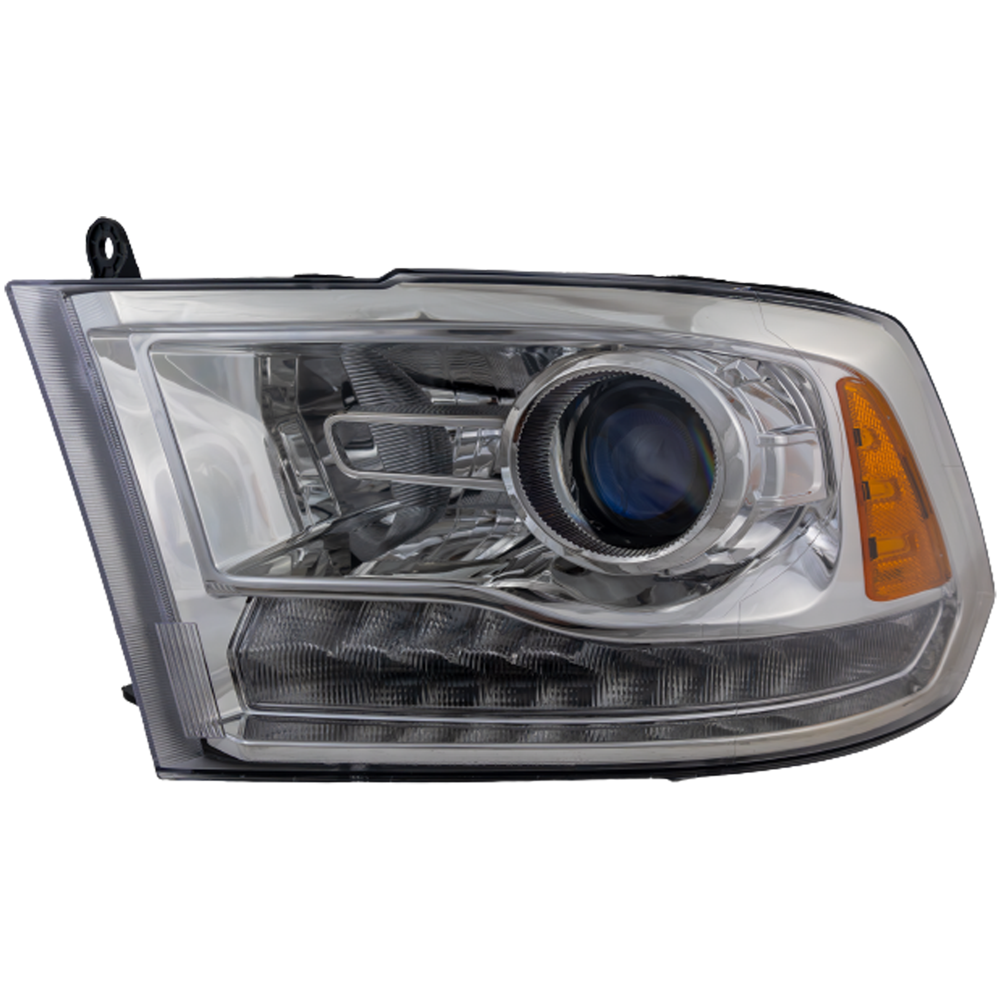 AM RAM FULL SIZE PICKUP 16-18 PROJECTOR HEAD LAMP LH Assembly HID Xenon w HID Kit Chrome Interior Includes 19-22 Ram 1500 Classic SKU RD10010010 Partslink CH2502290 OEM 68324941AD