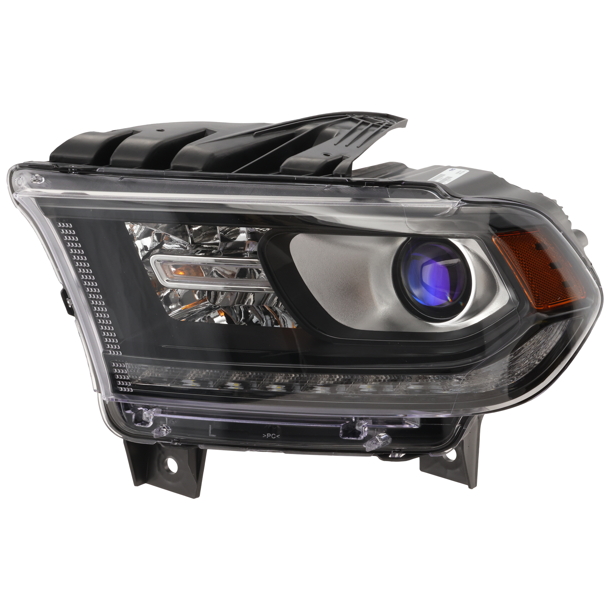 AM DURANGO 16-20 HEAD LAMP LH Assembly Halogen SXT Model Black Interior w Daytime Running Light SKU RD10010030 Partslink CH2502305 OEM 68299131AH 68299131AF