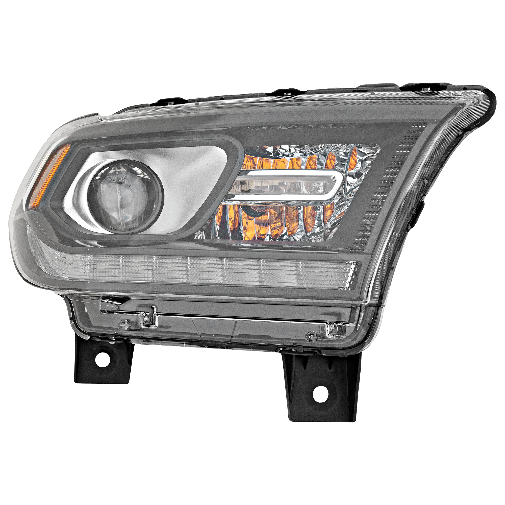 AM DURANGO 14-15 HEAD LAMP RH Assembly Halogen Black Interior w Daytime Running Light SKU RD10010043 Partslink CH2503304 OEM 55112968AI