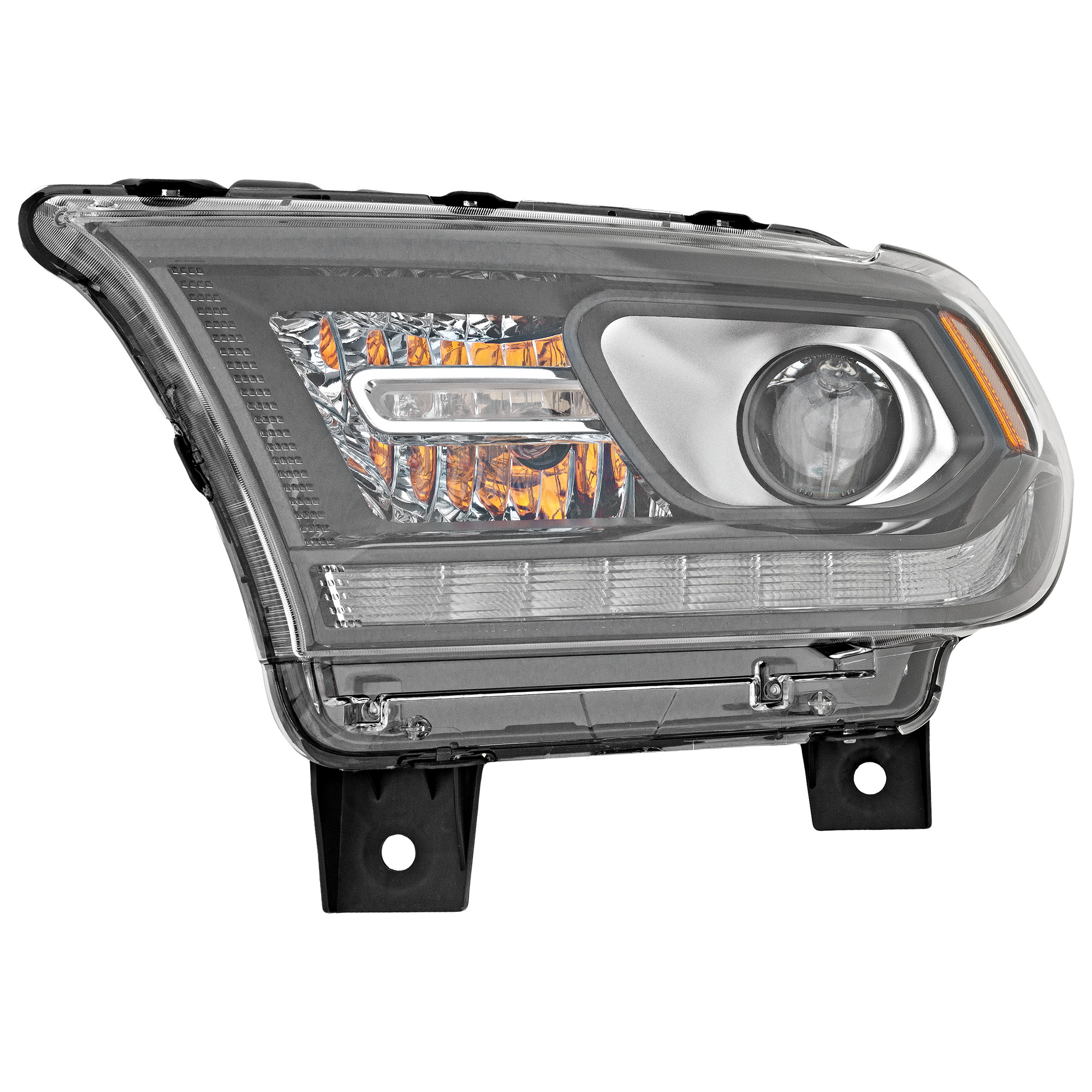 AM DURANGO 14-15 HEAD LAMP LH Assembly Halogen Black Interior w Daytime Running Light SKU RD10010044 Partslink CH2502304 OEM 55112969AI