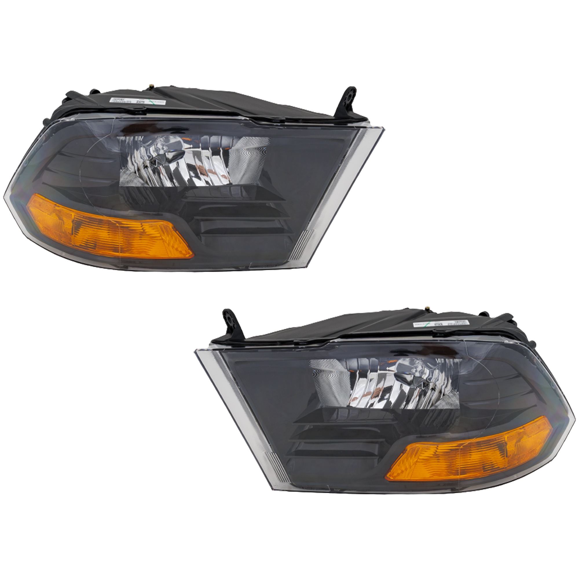 AM RAM 1500 P U 15-18 RAM 2500-3500 P U 13-18 HEAD LAMP RH AND LH Lens and Housing Halogen Standard Type Black Interior Includes Ram 1500-19-23 Classic SKU RD10010075 OEM 68270496AE PFM 68270497AE PFM