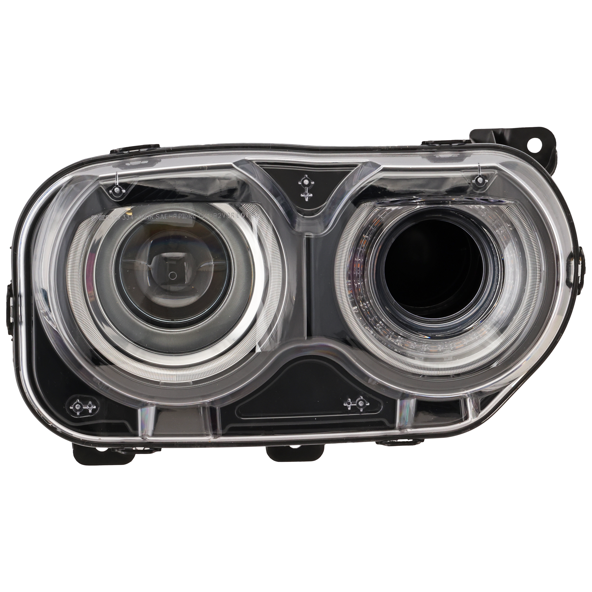 AM CHALLENGER 15-23 HEAD LAMP RH Assembly Halogen w Illumination w Air Ducts Type 1 CAPA SKU RD10010111AQ Partslink CH2503323C OEM 68378878AB