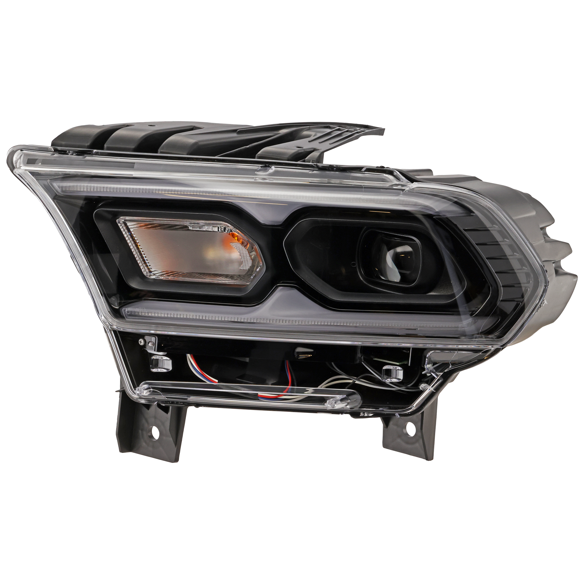 AM DURANGO 21-25 HEAD LAMP LH Assembly LED Black Interior w Daytime Running Light Standard Type SKU RD10010116A Partslink CH2502344 OEM 68433779AF