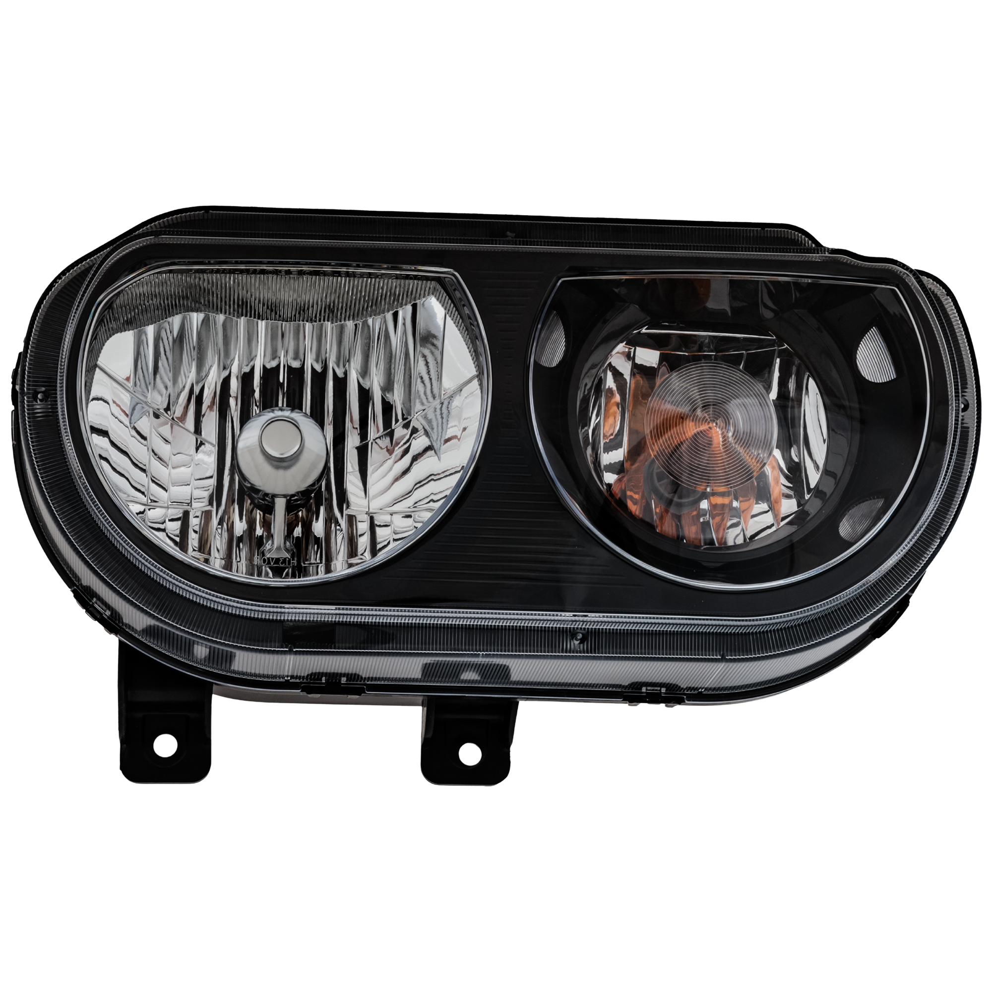 AM CHALLENGER 08-14 HEAD LAMP RH Assembly Halogen w Black Bezel SKU RD10010131A Partslink CH2503358 OEM 5028776AA PFM