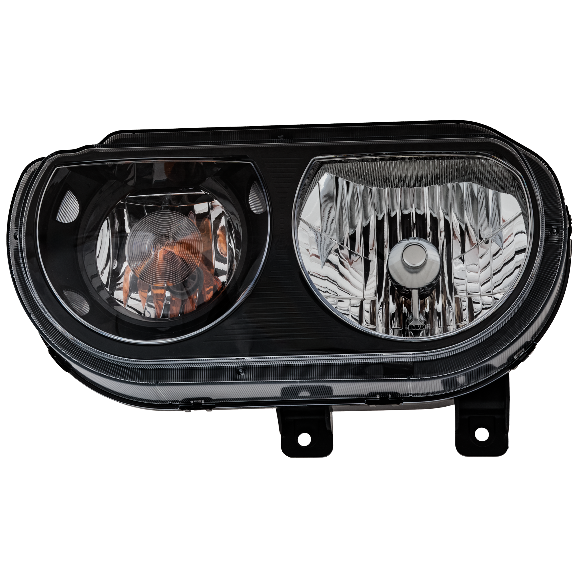 AM CHALLENGER 08-14 HEAD LAMP LH Assembly Halogen w Black Bezel SKU RD10010132A Partslink CH2502358 OEM 5028777AA PFM
