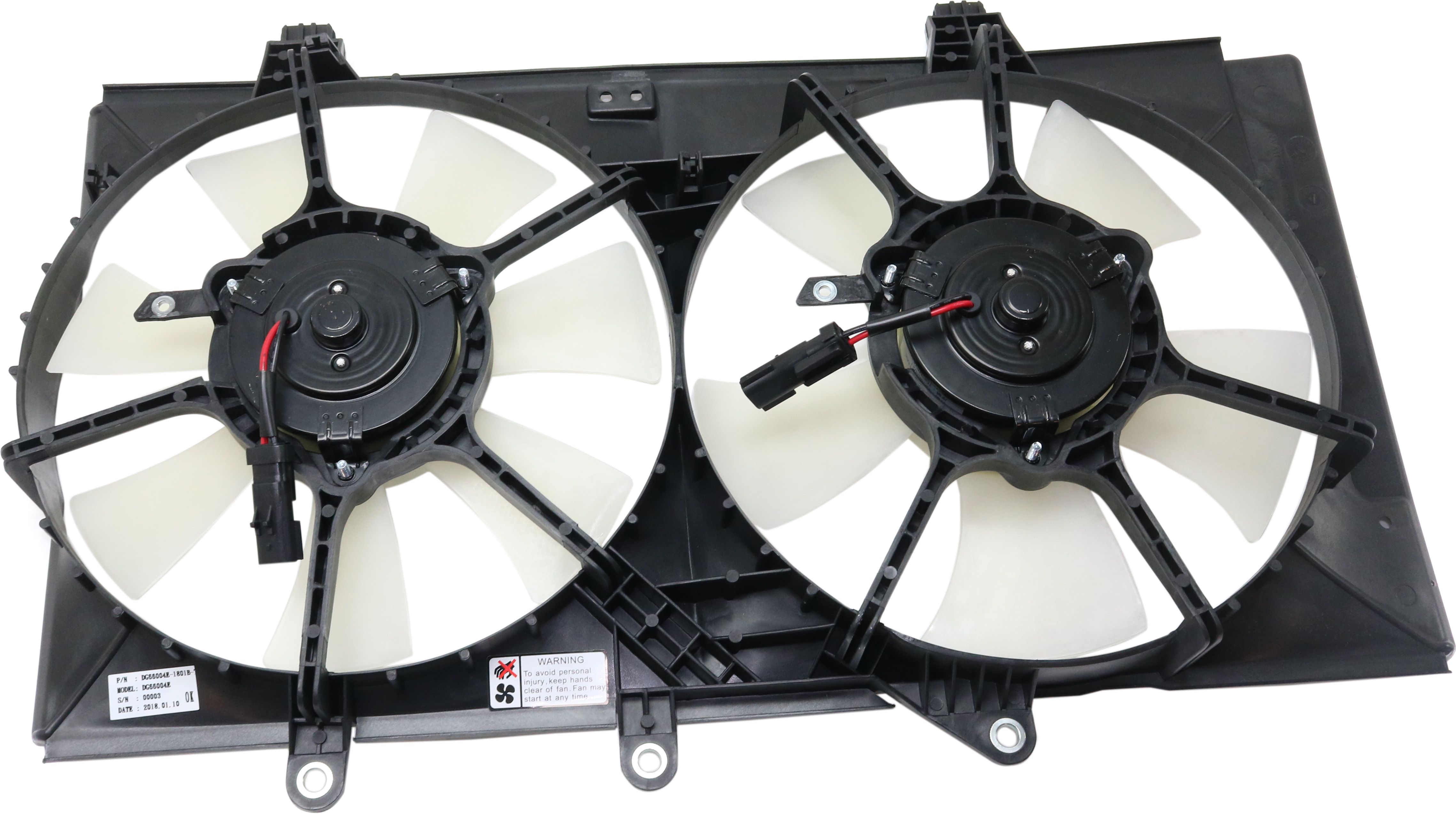 AM PROMASTER VAN 14-23 RADIATOR FAN ASSEMBLY Dual Fan 3.0L 3.6L Eng. w o Air Conditioning w Oval Connectors SKU RD16090002 Partslink CH3115185 OEM 68188994AD