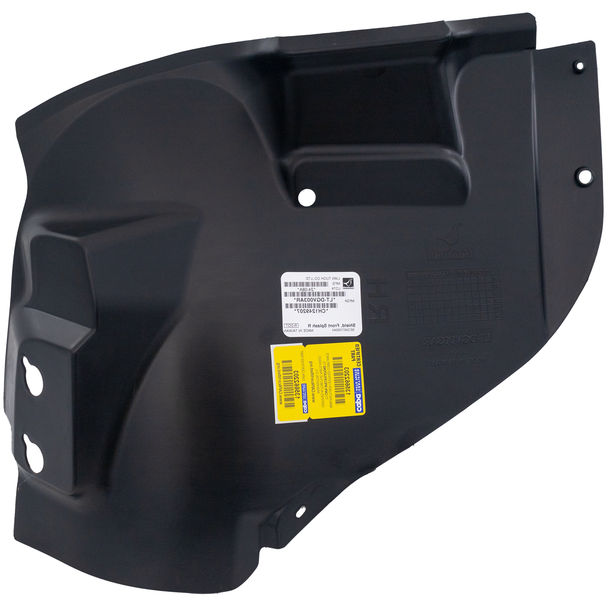 AM RAM 1500-19-24 FRONT FENDER LINER LH Front Section w Wheel Opening Molding Plastic Injection Form SKU RD22210034 Partslink CH1248207 OEM 68275909AA