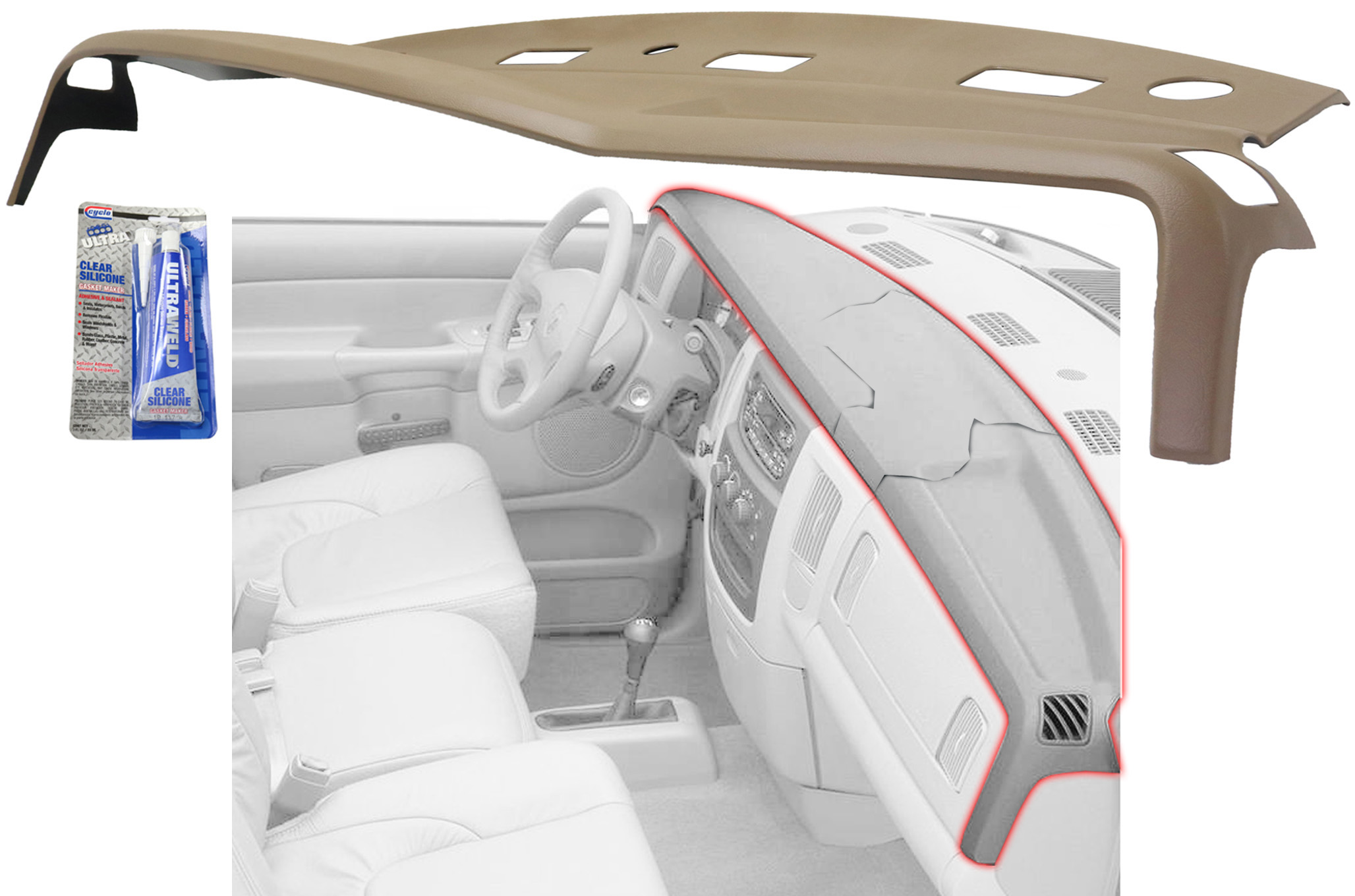 AM DODGE FULL SIZE P U 02-05 DASH COVER Saddle Tan SKU RD40110002