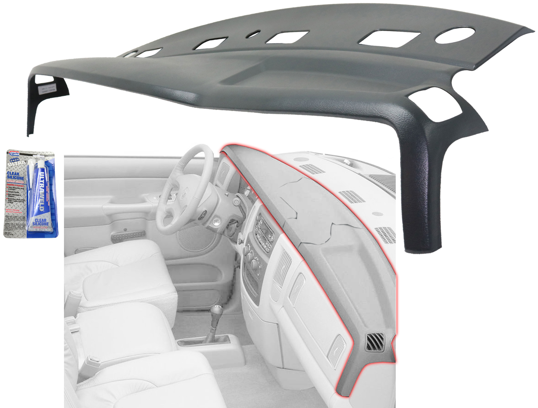 AM DODGE FULL SIZE P U 02-05 DASH COVER Presidio Gray SKU RD40110003
