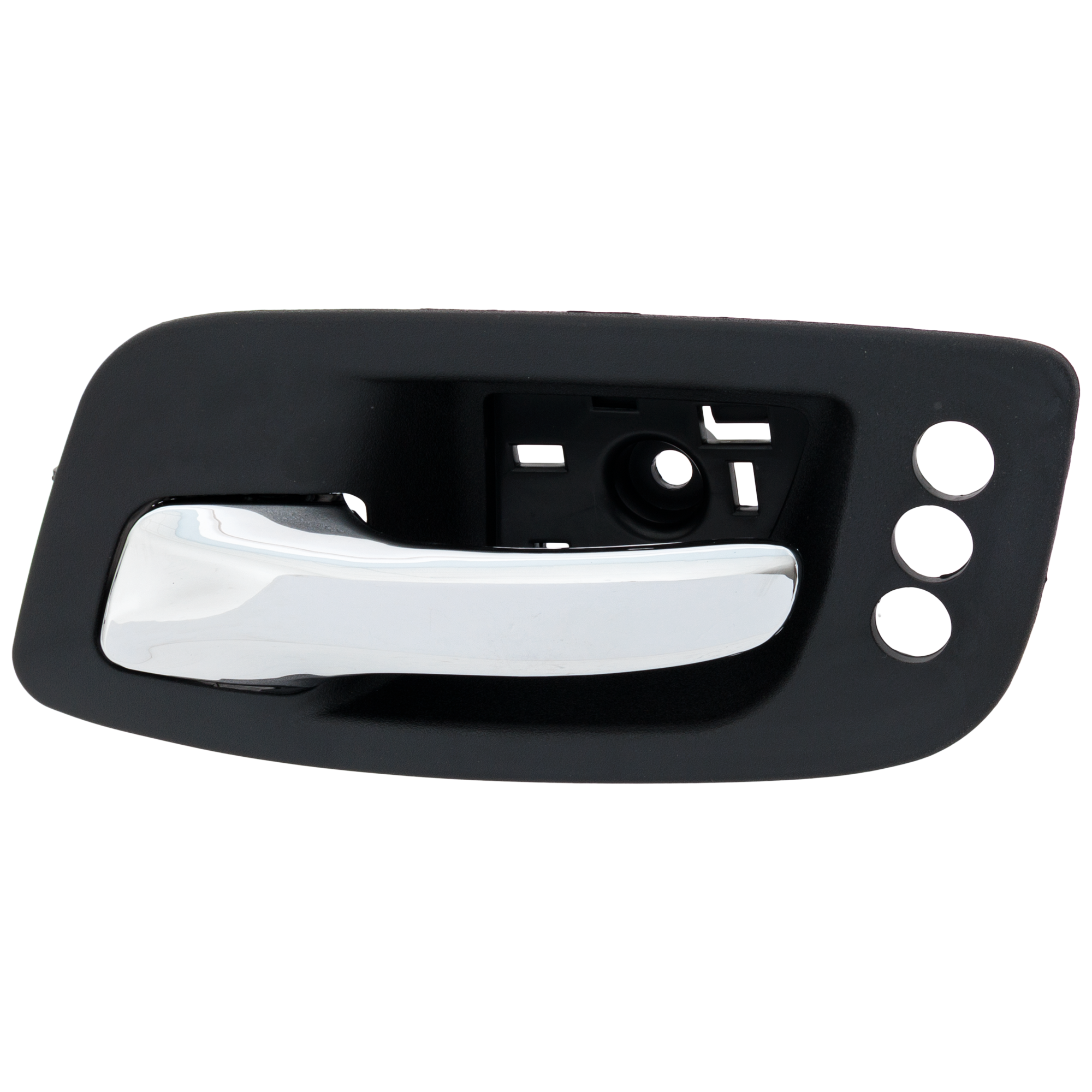 AM CHARGER 11-14 FRONT INTERIOR DOOR HANDLE LH Chrome Lever+Smooth Black Housing w 3 Holes SKU RD46210014 OEM 1RE73DX9AD