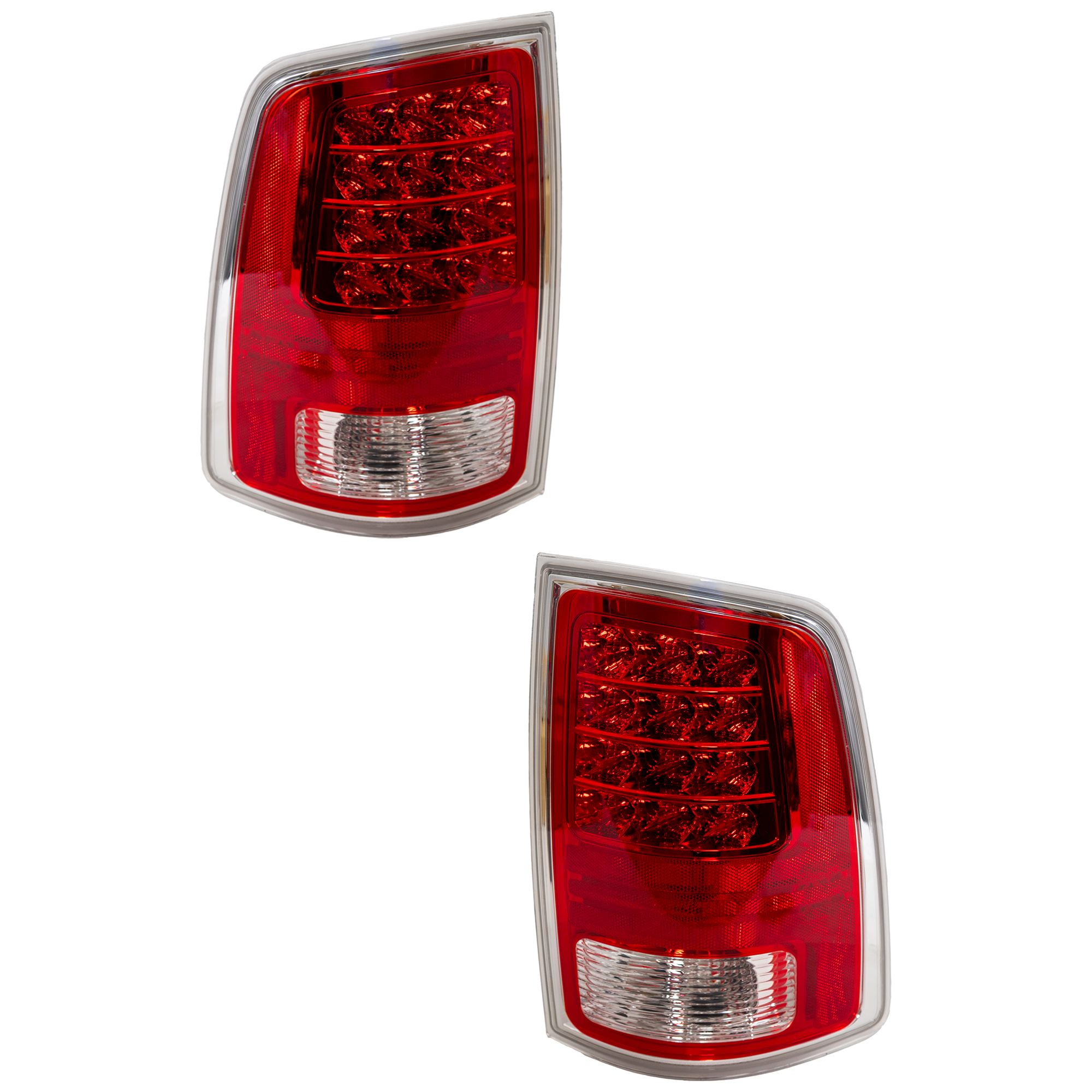 AM RAM 1500-2500-13-18 TAIL LAMP RH AND LH Assembly LED Premium Type Chrome Interior Includes 19-22-1500 Classic SKU RD73010024 OEM 68093079AC PFM