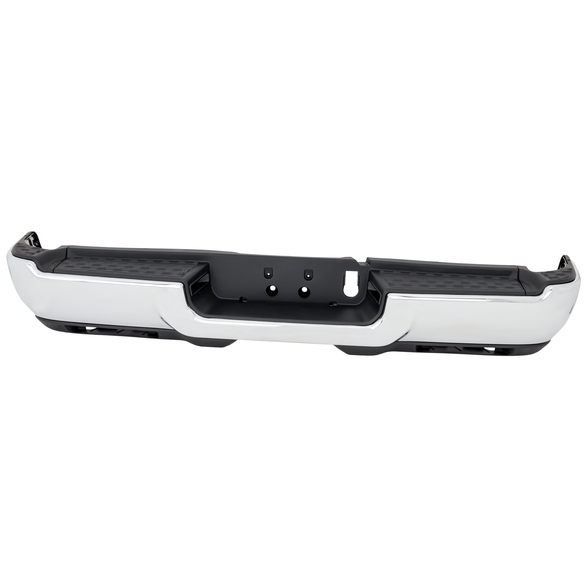 AM RAM 2500-3500-19-24 STEP BUMPER FACE BAR ONLY w o Pad and Pad Provision w o Mounting Bracket Assembly Chrome w o Park Assist Sensor Holes w Fog Light Holes SKU RD76090041 Partslink CH1103183 OEM 68576316AA PFM 68576316AA 6837
