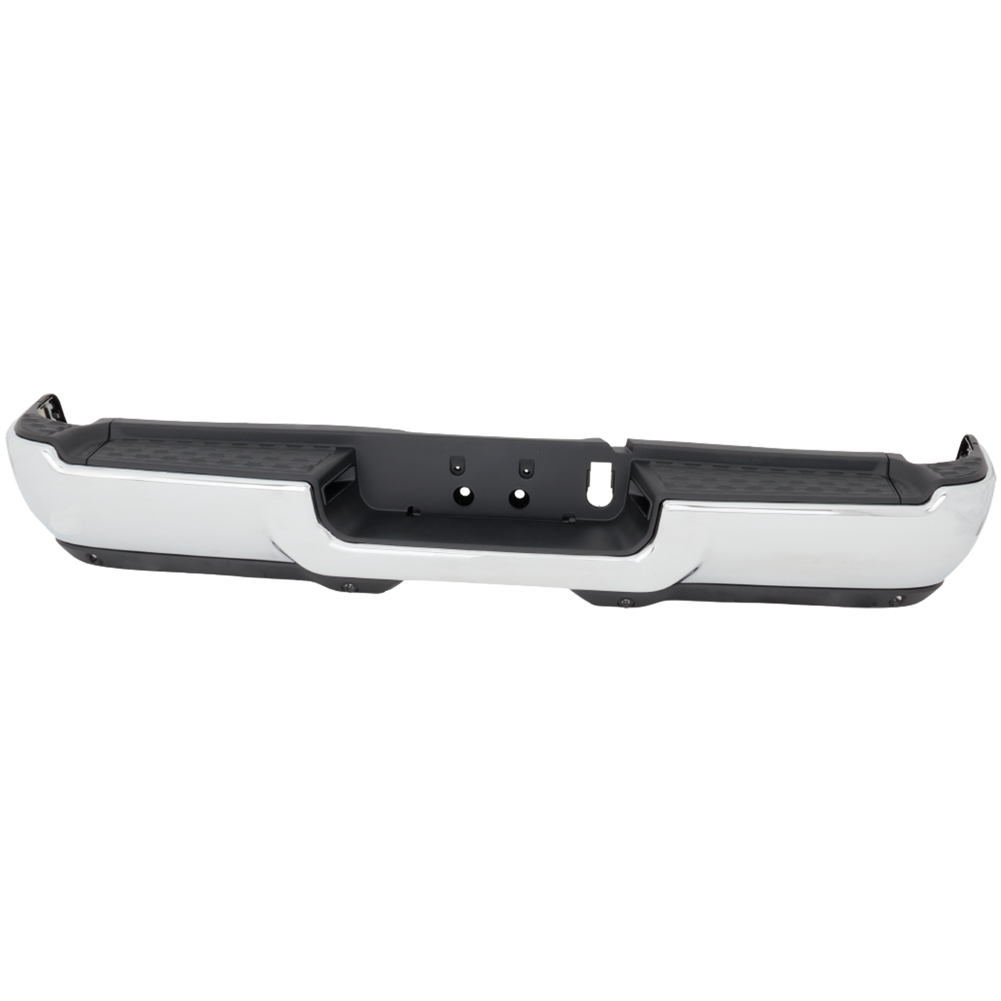 AM RAM 2500-3500-19-24 STEP BUMPER FACE BAR ONLY w o Pad and Pad Provision w o Mounting Bracket Assembly Chrome w Park Assist Sensor Holes w o Fog Light Holes Single Rear Wheels SKU RD76090042 Partslink CH1103184 OEM 68576316AA PFM 68576316AA 6837